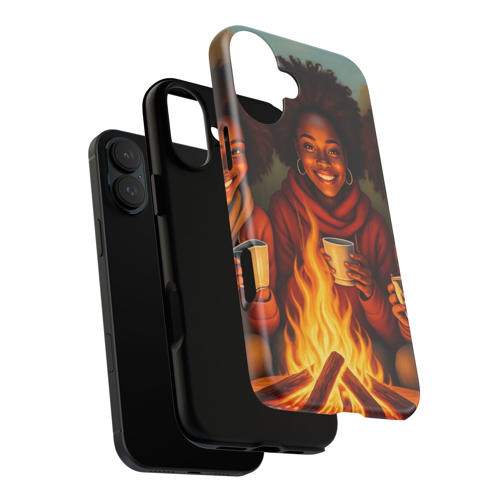 Cozy Phone Case for Campfire Lovers, Tough Cases with Inspirational Design, Perfect Gift for Friends, Birthday Present, Nature Vibe
