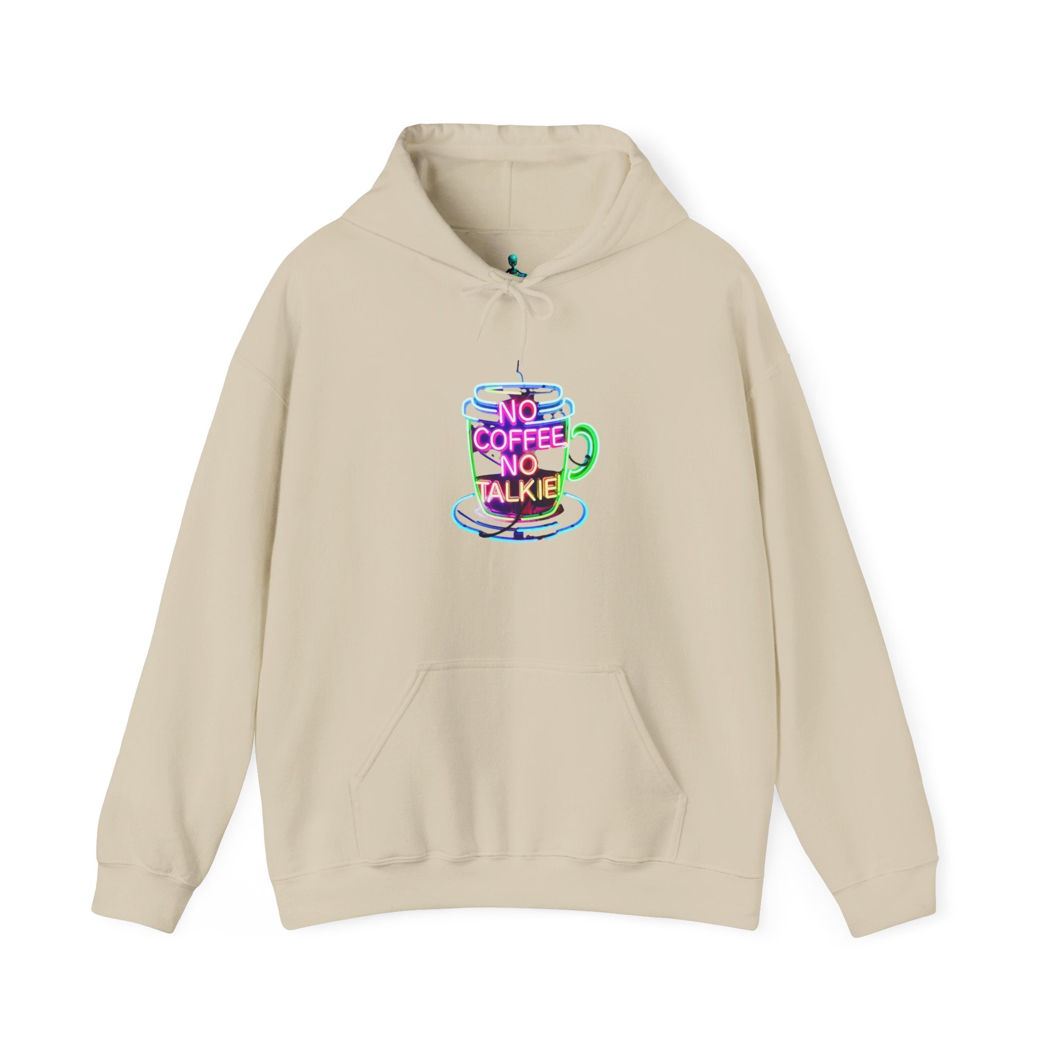 Hoodie - "No Coffee No Talkie" Colorful Coffee Cup Hoodie