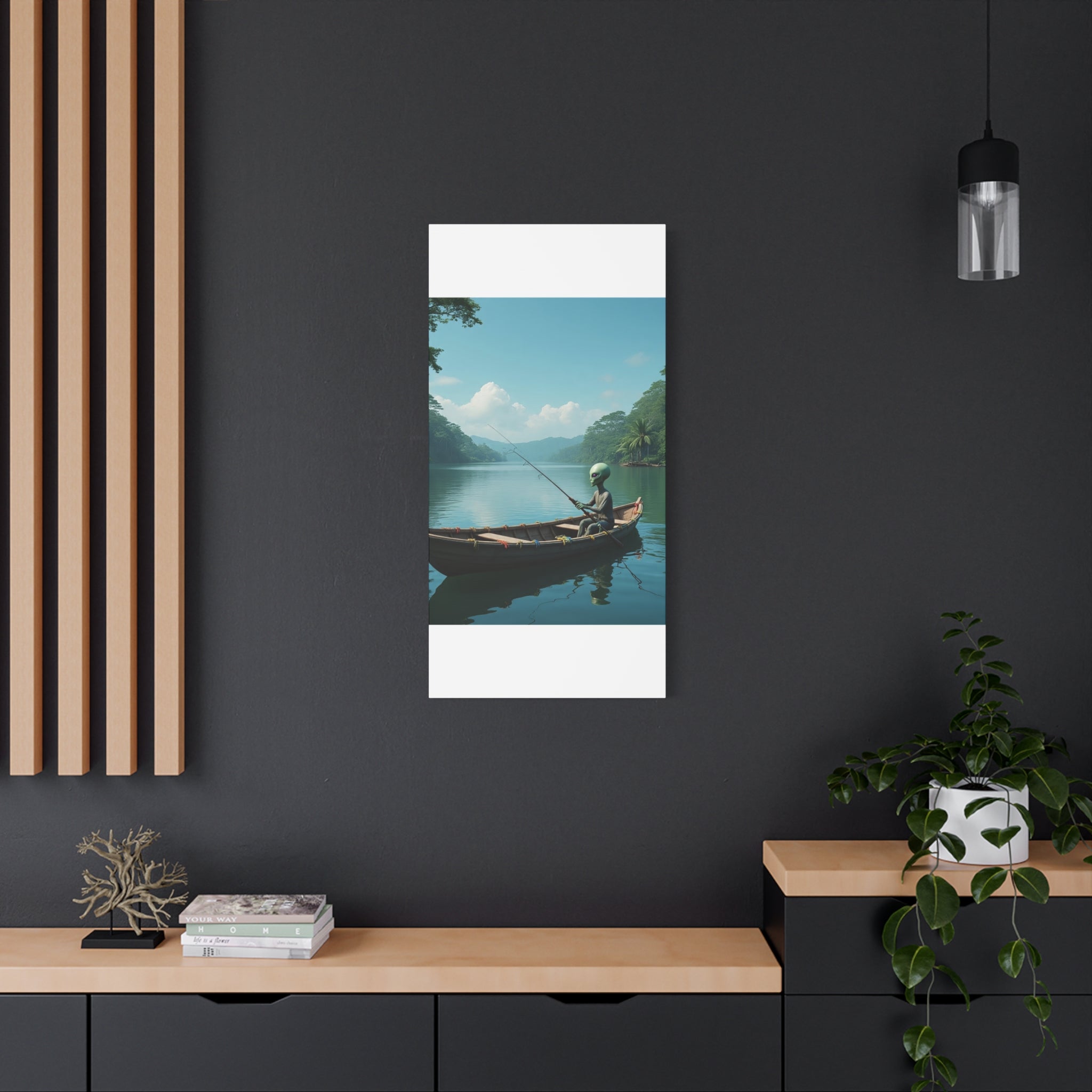 Alien Fishing Canvas Art