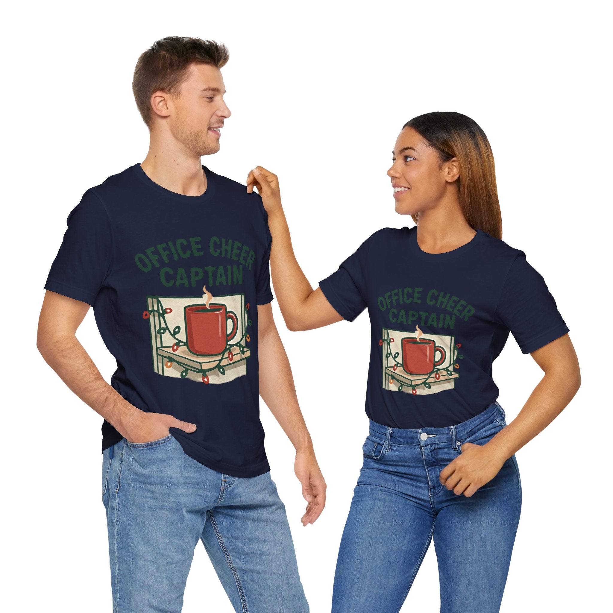 Office Cheer Captain Tee — Holiday Coffee Mug Christmas Work Shirt