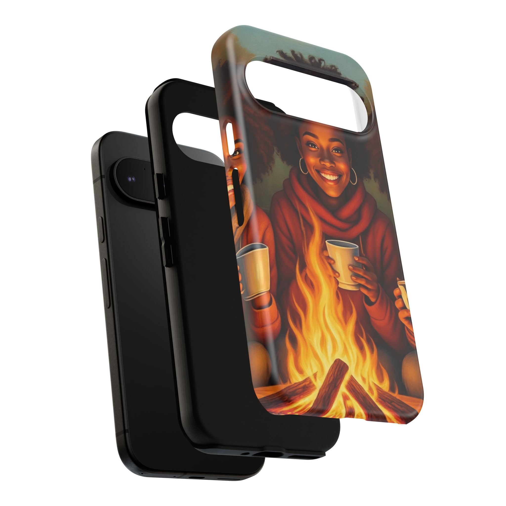 Cozy Phone Case for Campfire Lovers, Tough Cases with Inspirational Design, Perfect Gift for Friends, Birthday Present, Nature Vibe