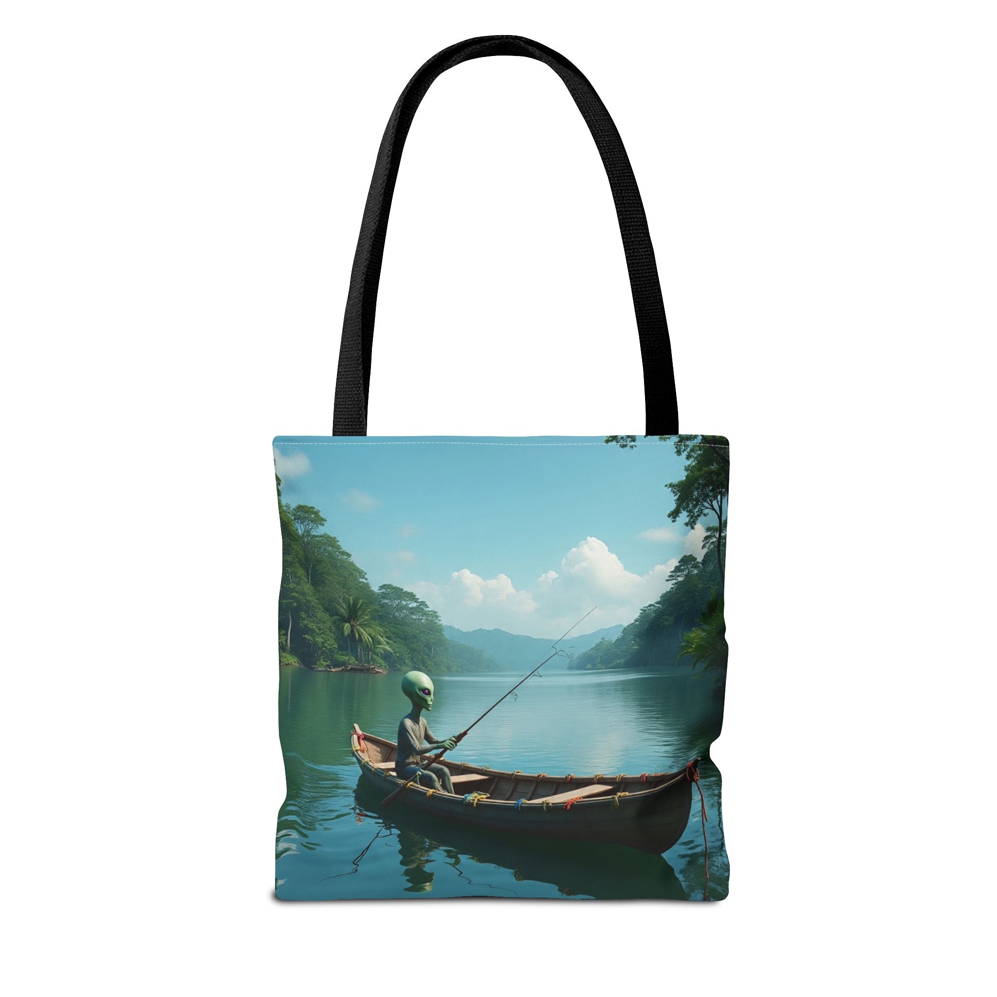 VYBZ Serene Alien Fishing Scenic Tote Bag