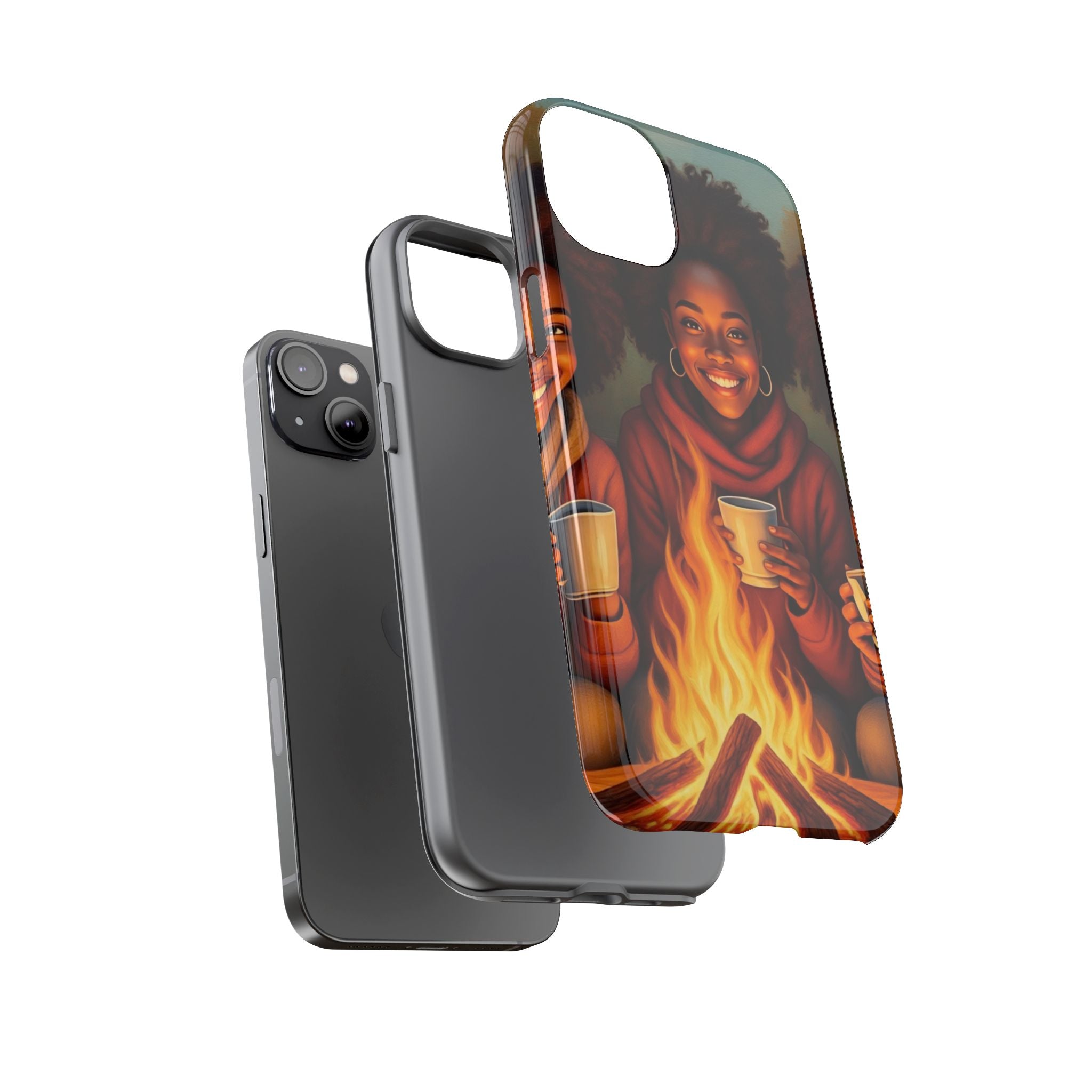Cozy Phone Case for Campfire Lovers, Tough Cases with Inspirational Design, Perfect Gift for Friends, Birthday Present, Nature Vibe