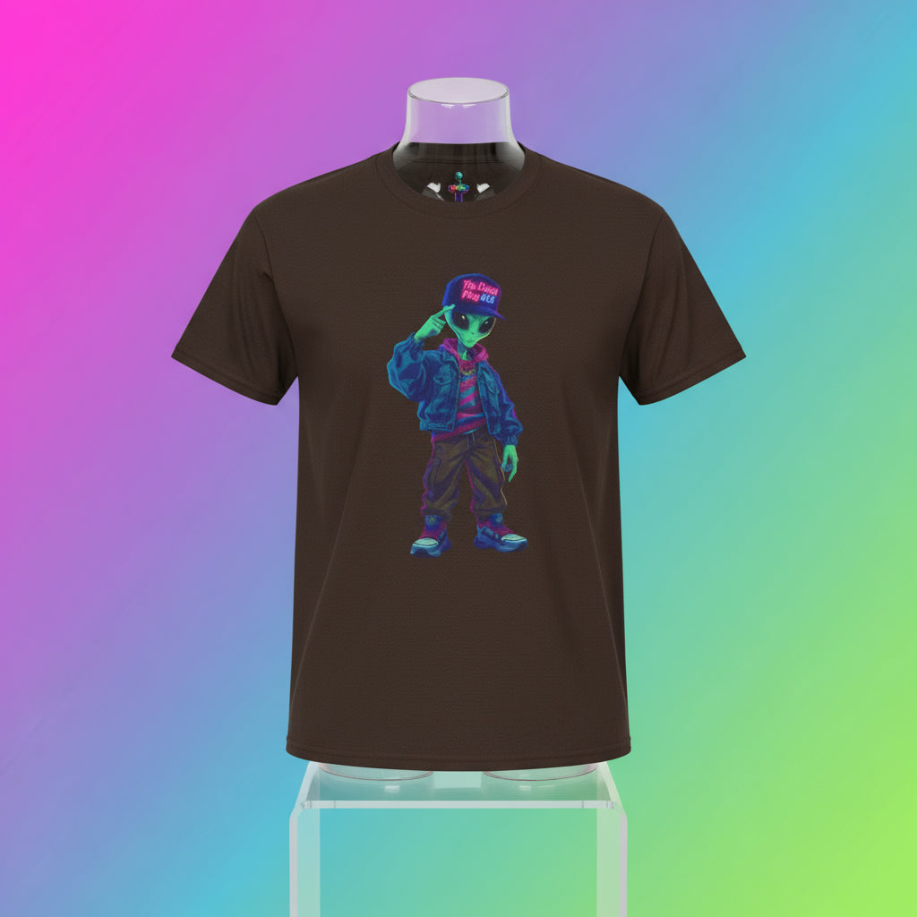 VYBZ Vibrant Alien Graphic Tee - Unisex Heavy Cotton Tee for Casual Wear, Gifts, Streetwear, Festivals, Unique Style