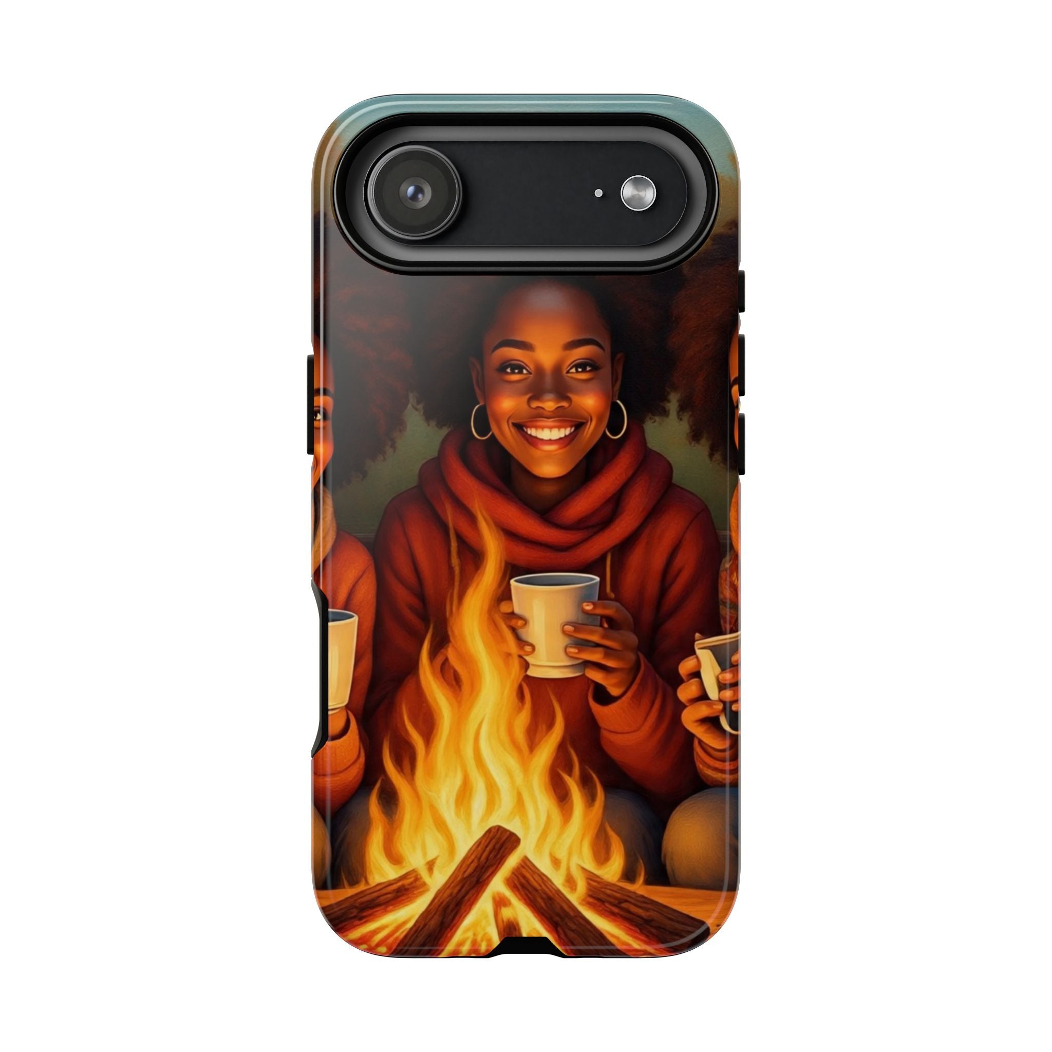 Cozy Phone Case for Campfire Lovers, Tough Cases with Inspirational Design, Perfect Gift for Friends, Birthday Present, Nature Vibe