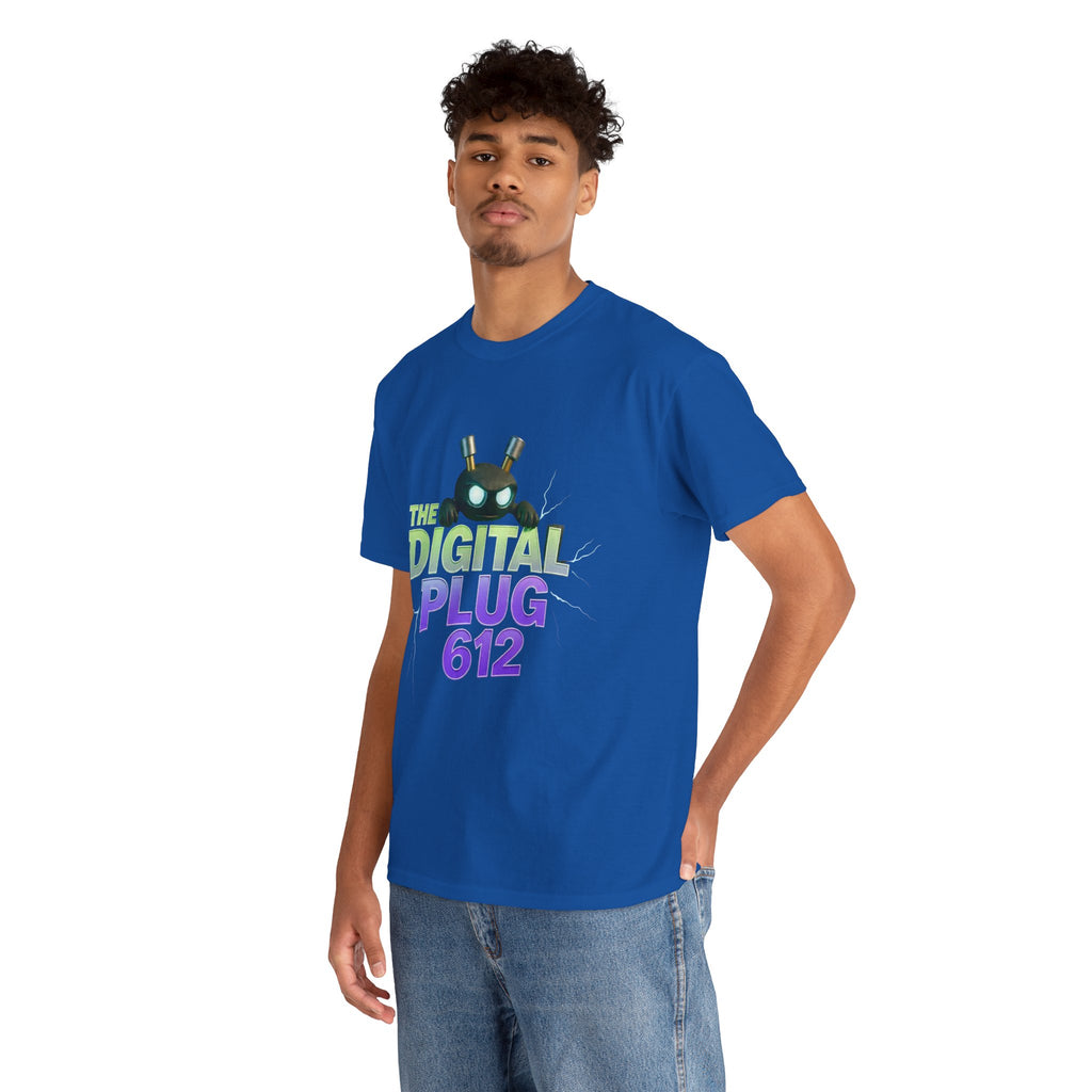 The Digital Plug 612 Tee — Retro Neon Tech Graphic T-Shirt
