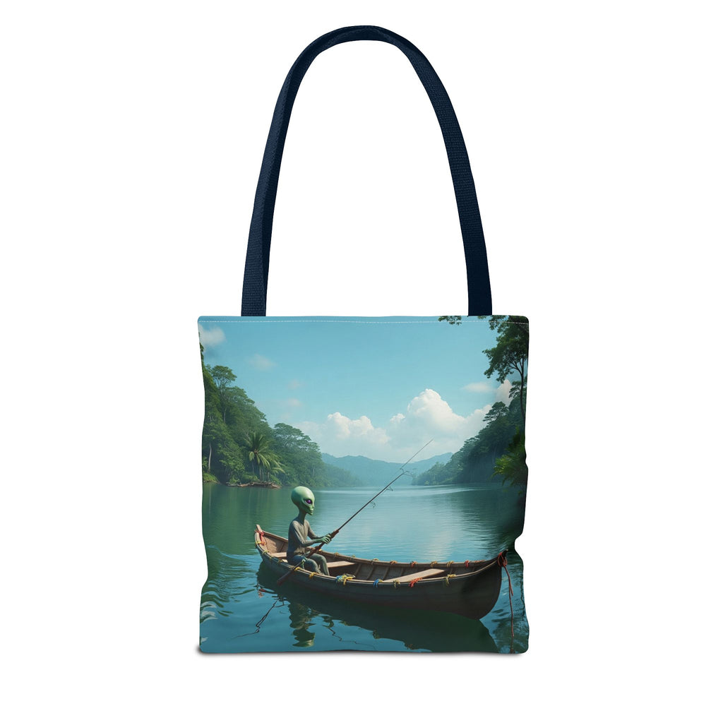 VYBZ Serene Alien Fishing Scenic Tote Bag