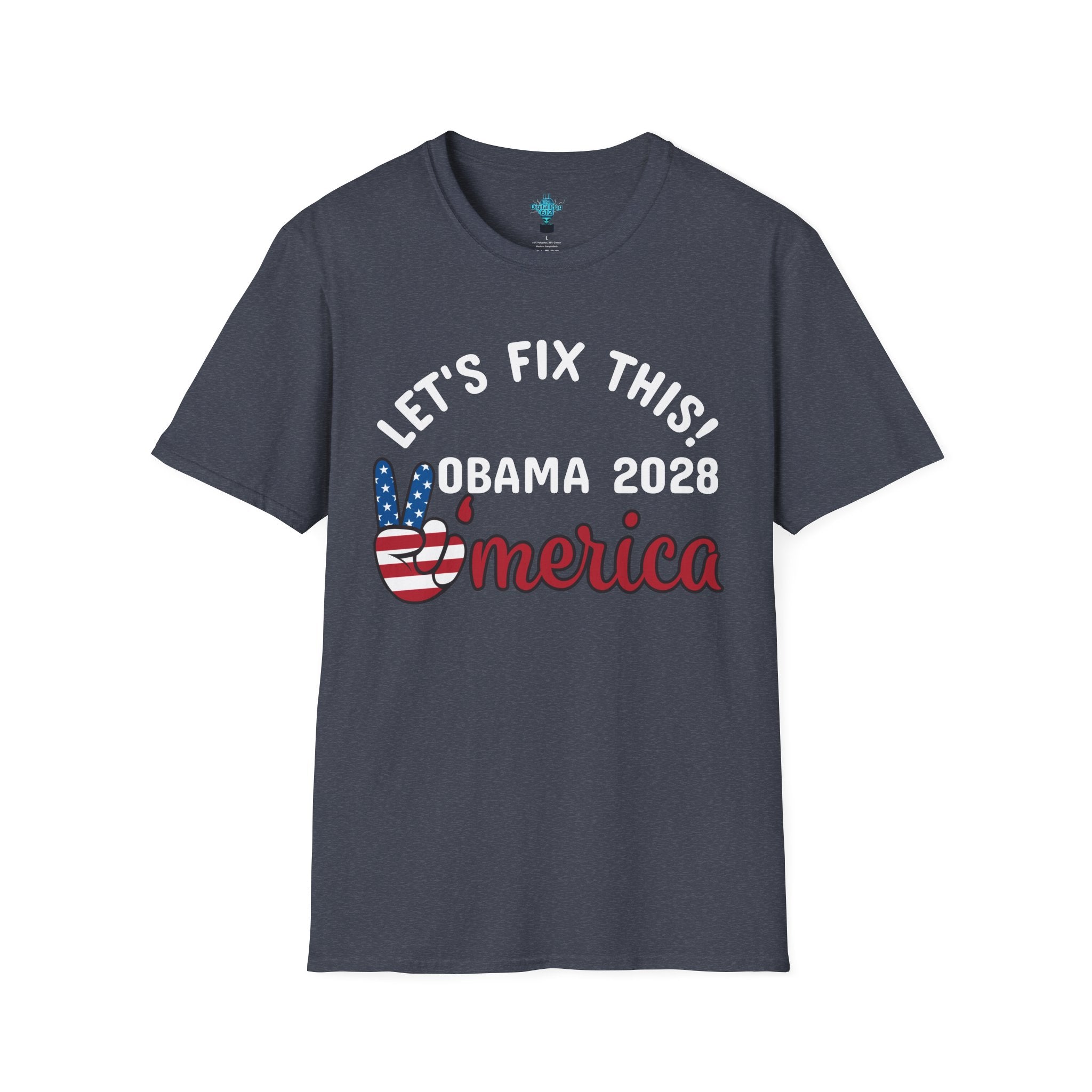 VYBZ Obama 2028 Unisex Softstyle T-Shirt, Casual Wear, Political Statement Tee, Gift for Activists, Election Merchandise