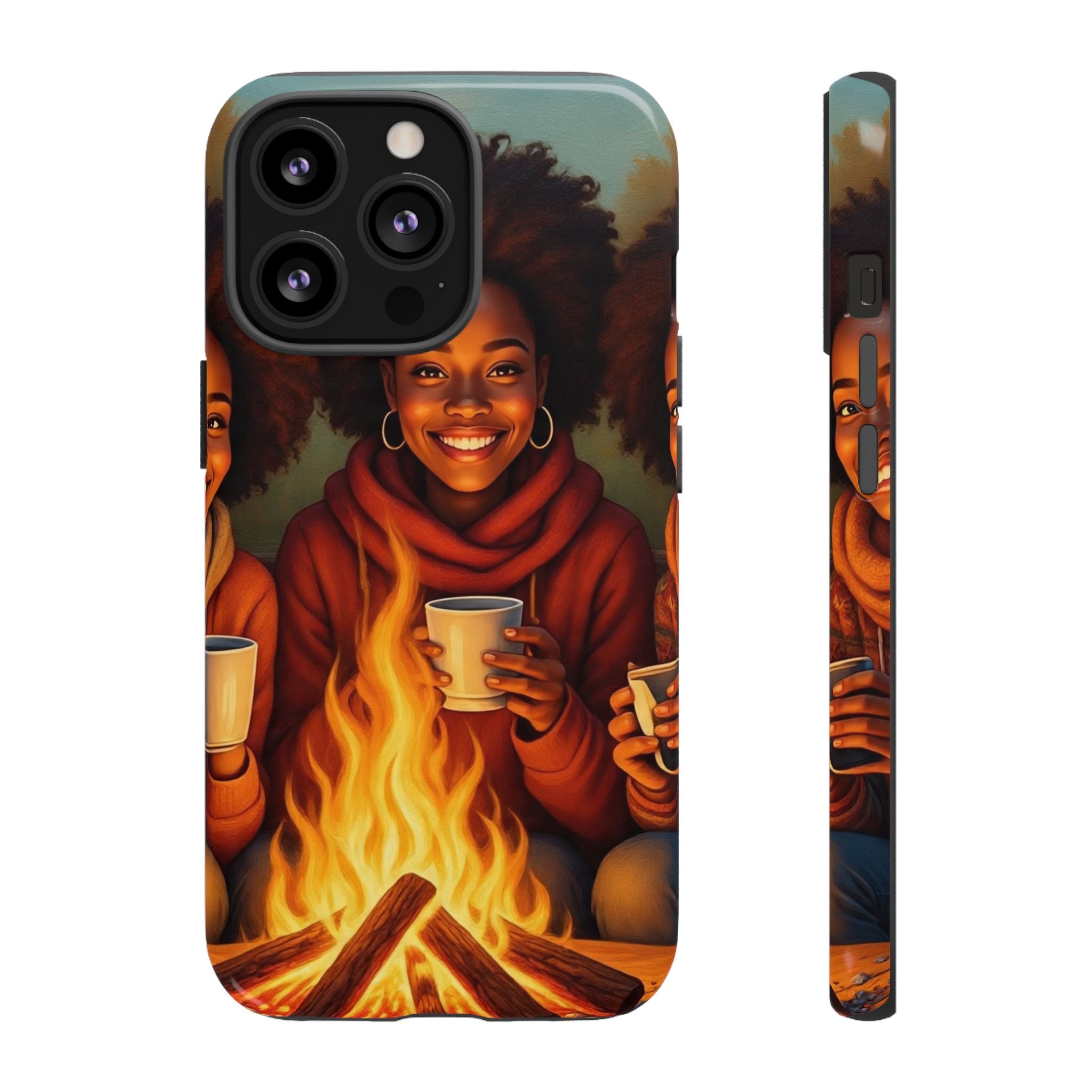 Cozy Phone Case for Campfire Lovers, Tough Cases with Inspirational Design, Perfect Gift for Friends, Birthday Present, Nature Vibe
