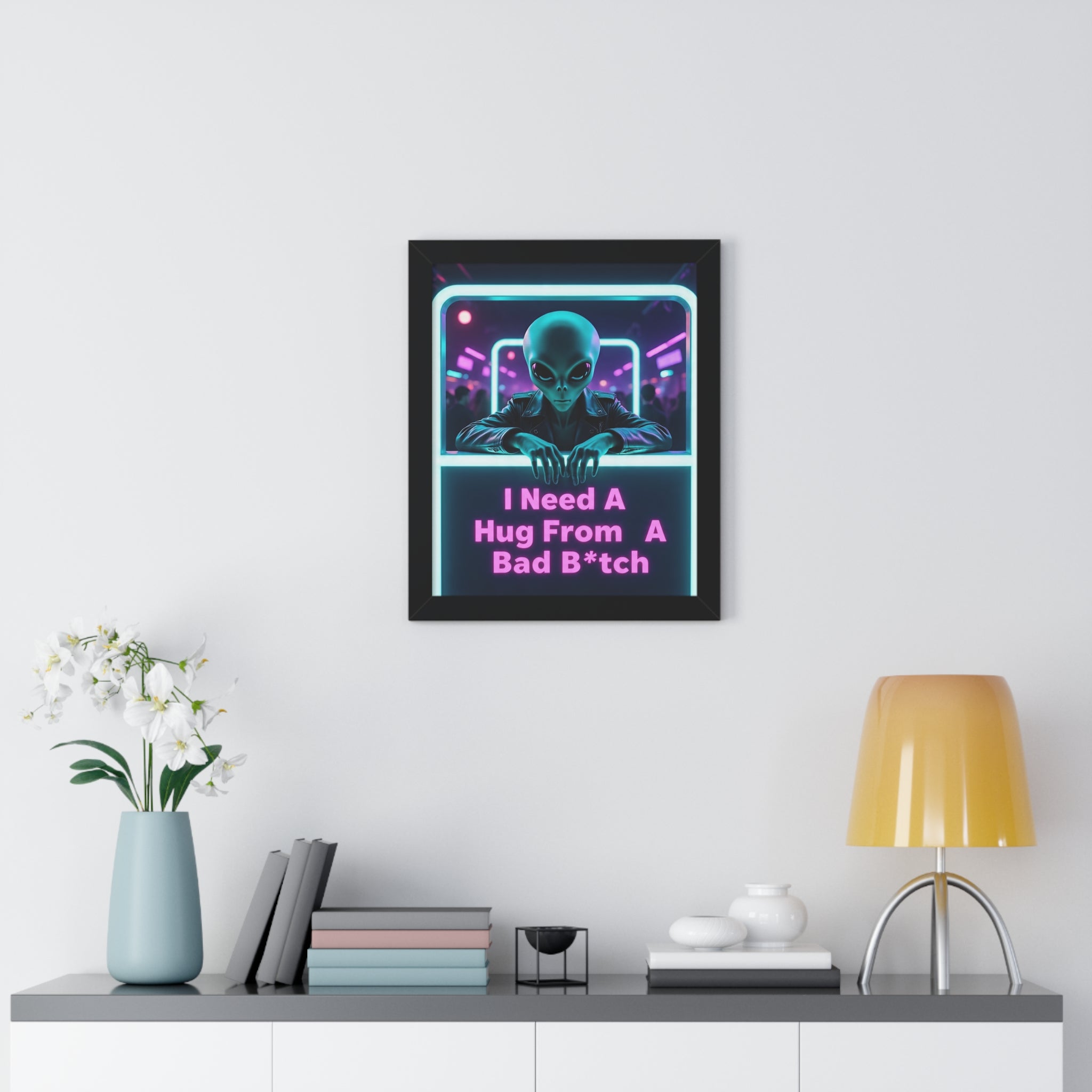 Funky Alien Art Print, Framed Vertical Poster for Home Decor, Cool Gift for Sci-Fi Lovers, Quirky Wall Art for Parties, Unique Room [...]