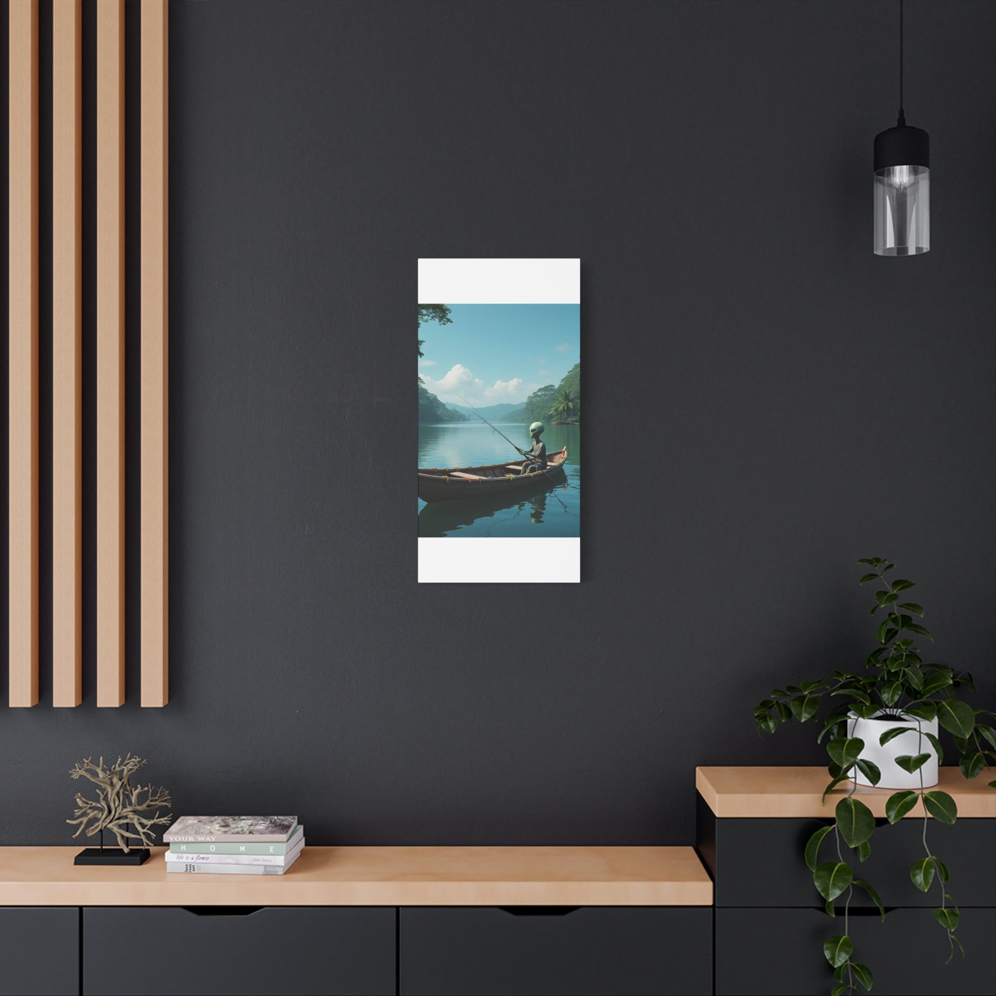 Alien Fishing Canvas Art