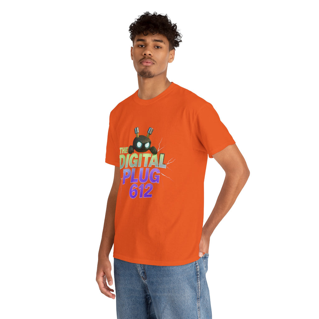The Digital Plug 612 Tee — Retro Neon Tech Graphic T-Shirt