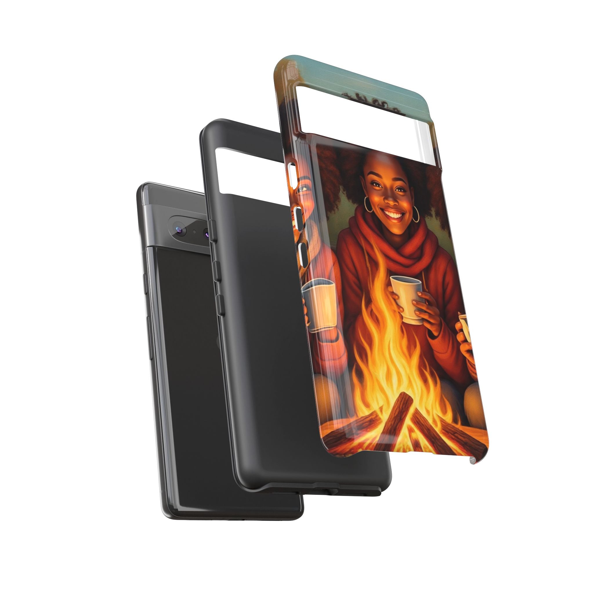 Cozy Phone Case for Campfire Lovers, Tough Cases with Inspirational Design, Perfect Gift for Friends, Birthday Present, Nature Vibe