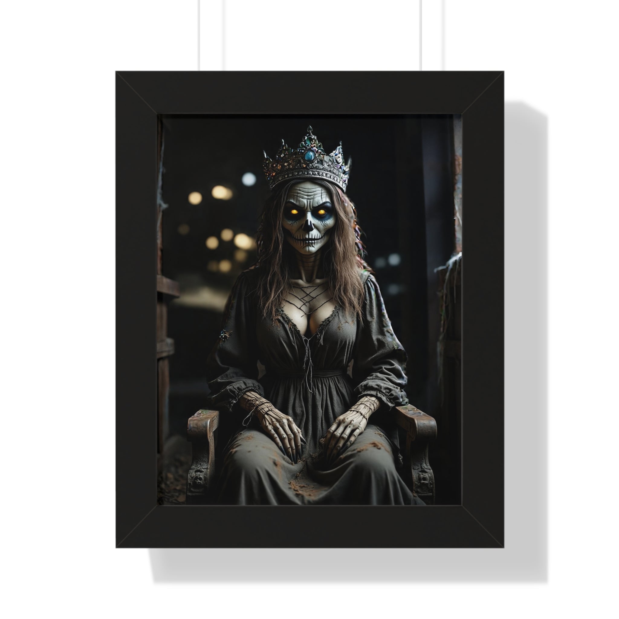 Eerie Framed Vertical Poster - Gothic Decor, Halloween Wall Art, Horror Artwork, Unique Home Decor, Spooky Gift