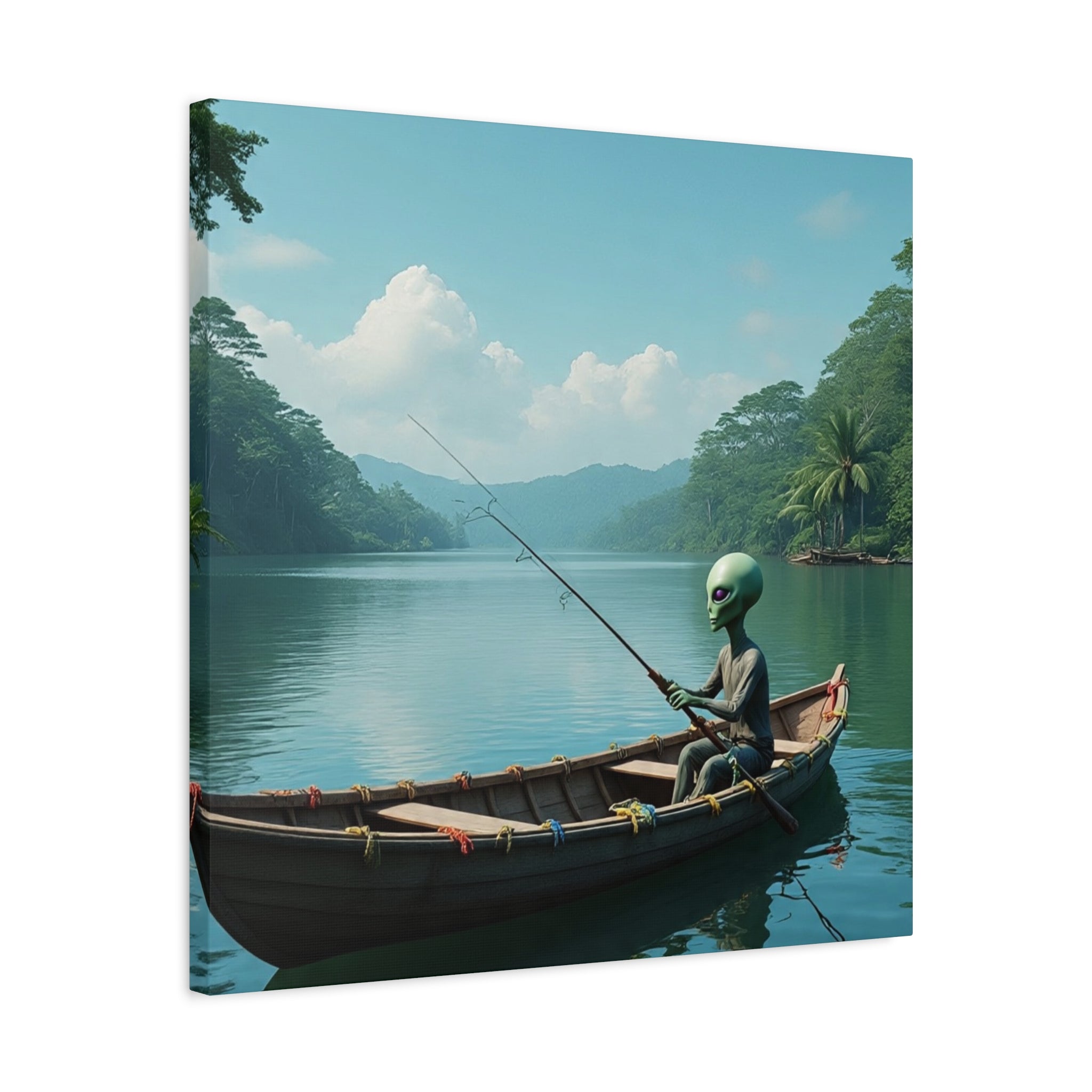 Alien Fishing Canvas Art