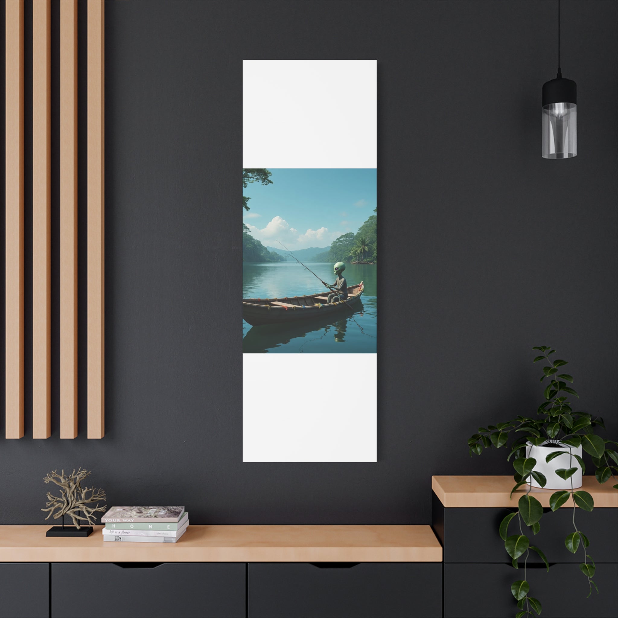 Alien Fishing Canvas Art