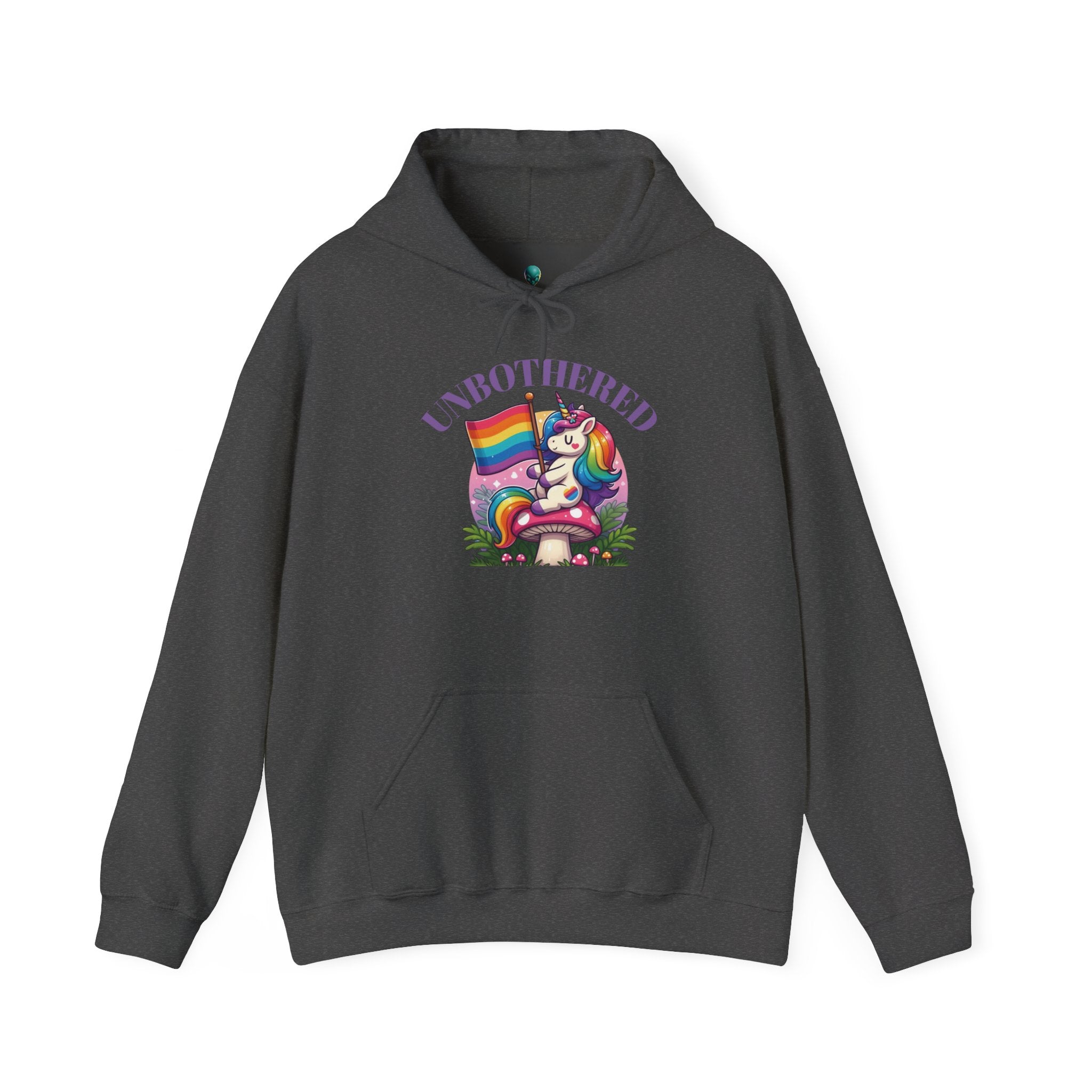 VYBZ "UNBOTHERED" Hoodie for All Ages, LGBTQ+ Gift, Cozy Sweatshirt, Cute Animal Apparel, Fun Pride Merchandise