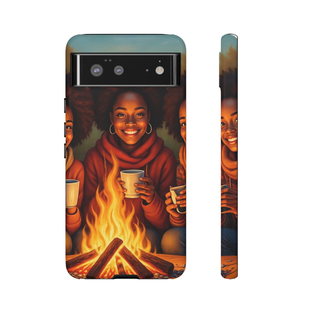 Cozy Phone Case for Campfire Lovers, Tough Cases with Inspirational Design, Perfect Gift for Friends, Birthday Present, Nature Vibe