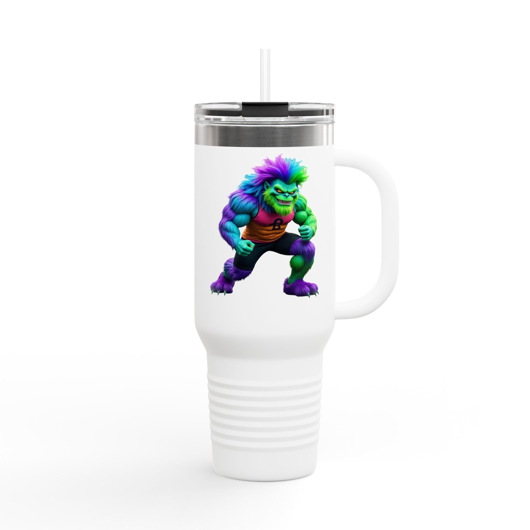Colorful Insulated Travel Mug - 40oz, Rainbow Hulk Mug, Funny Coffee Cup, Outdoor Gear, Gift for Gamers