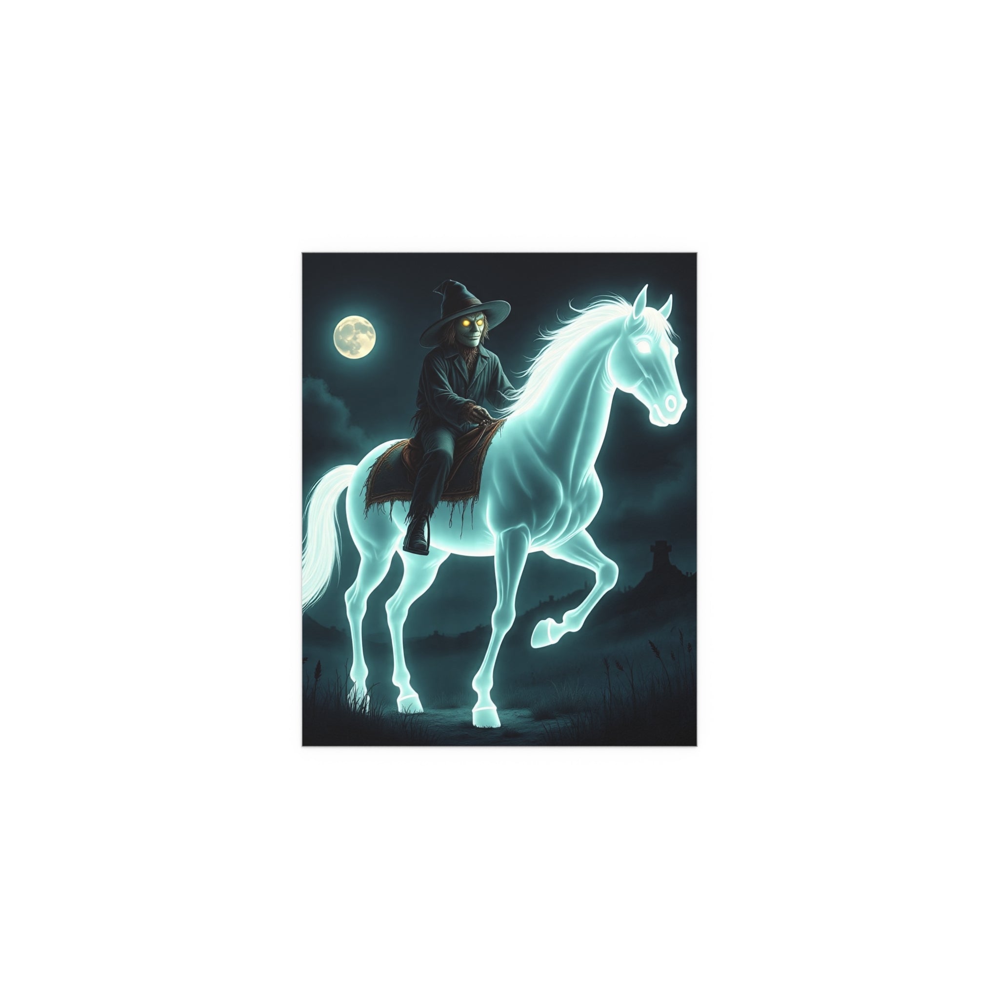 Mystical Wizard Horse Silk Poster, Home Decor, Halloween Art, Wall Art, Gift for Horse Lovers, Indoor and Outdoor Decoration