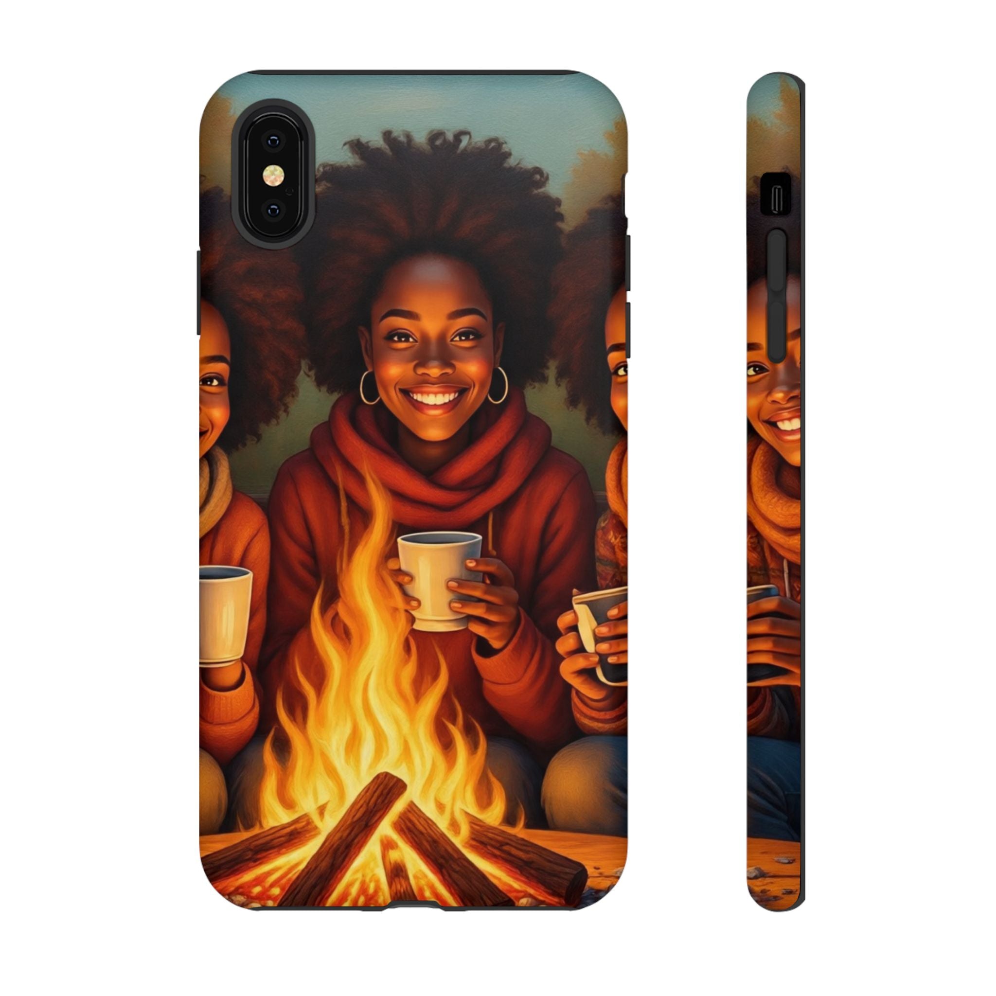 Cozy Phone Case for Campfire Lovers, Tough Cases with Inspirational Design, Perfect Gift for Friends, Birthday Present, Nature Vibe