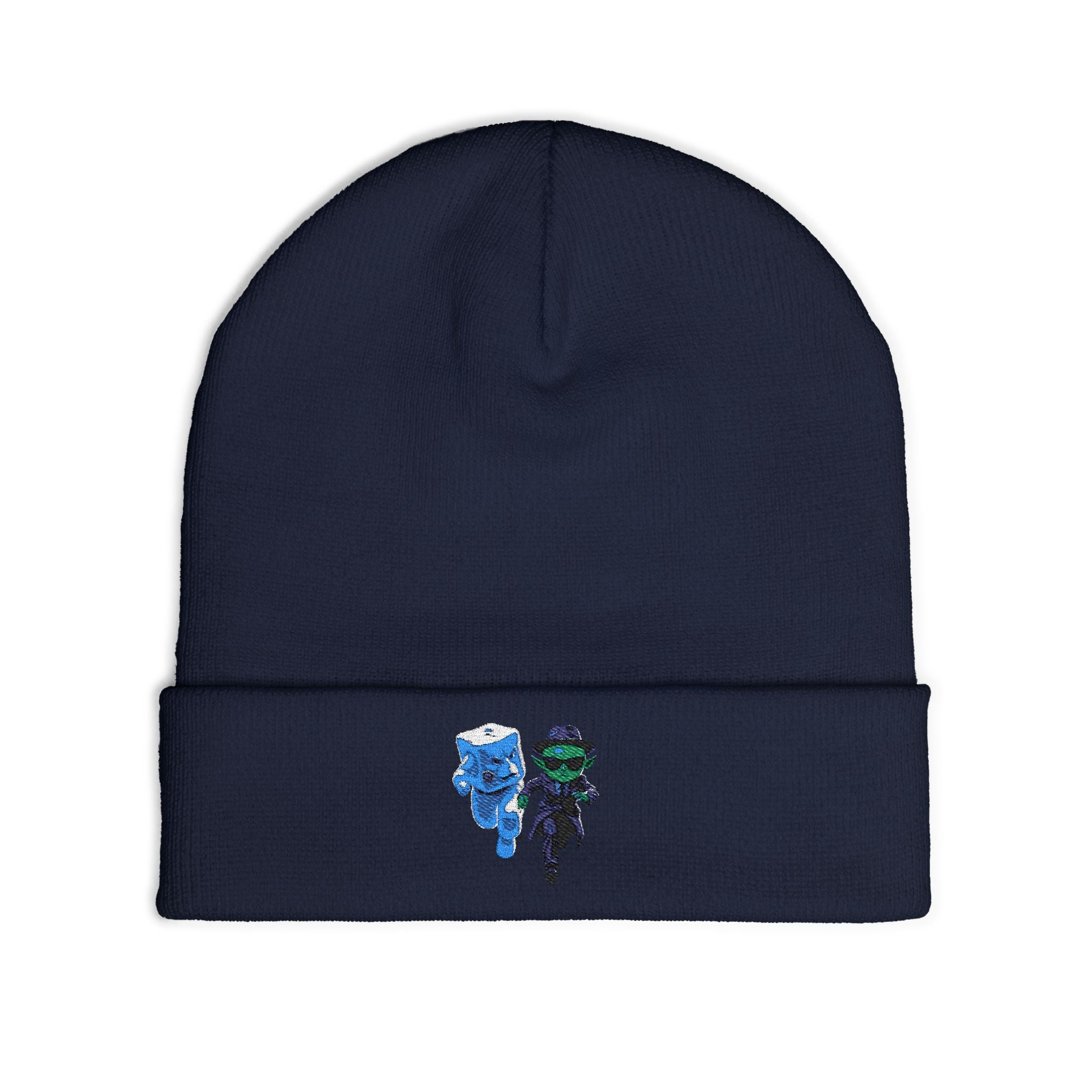 Alien Ice Knit Beanie, Embroidered Winter Hat