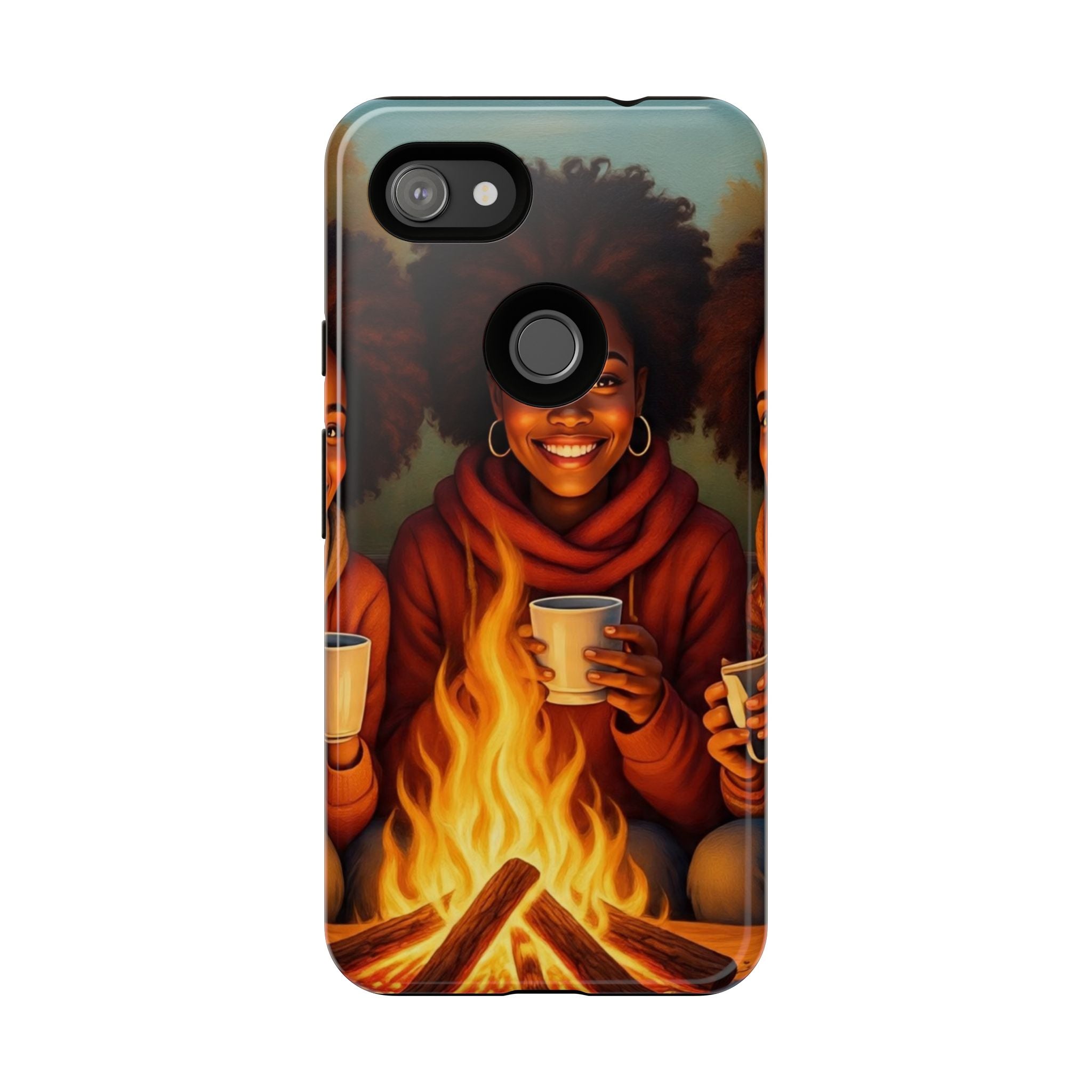 Cozy Phone Case for Campfire Lovers, Tough Cases with Inspirational Design, Perfect Gift for Friends, Birthday Present, Nature Vibe