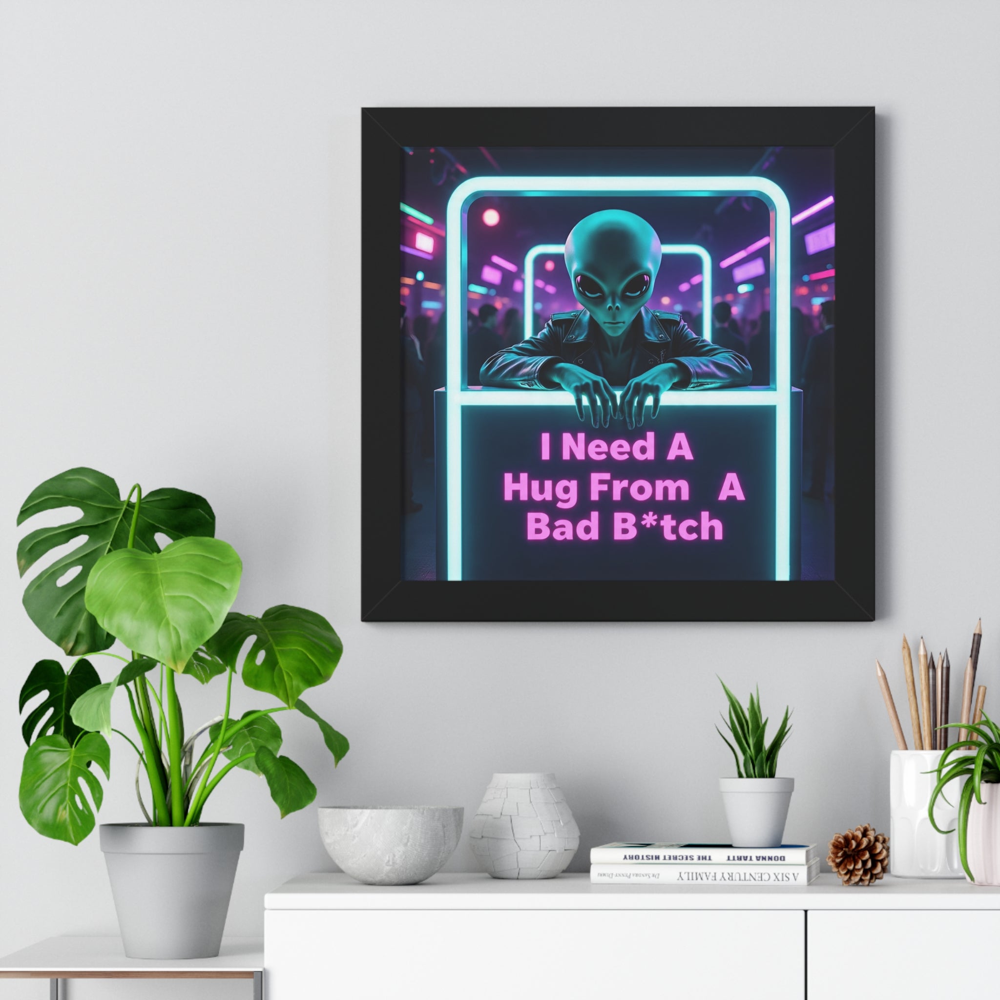 Funky Alien Art Print, Framed Vertical Poster for Home Decor, Cool Gift for Sci-Fi Lovers, Quirky Wall Art for Parties, Unique Room [...]
