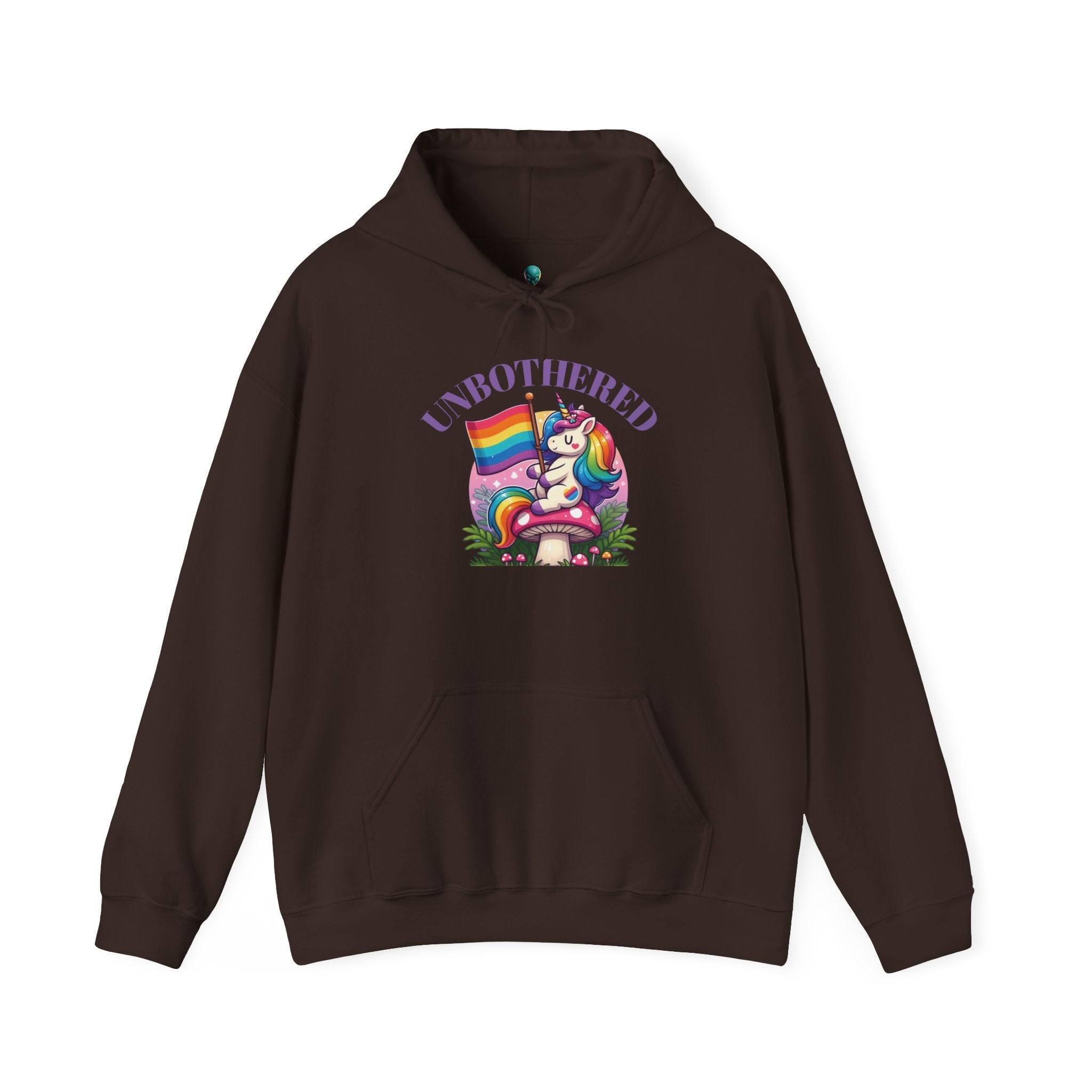 VYBZ "UNBOTHERED" Hoodie for All Ages, LGBTQ+ Gift, Cozy Sweatshirt, Cute Animal Apparel, Fun Pride Merchandise