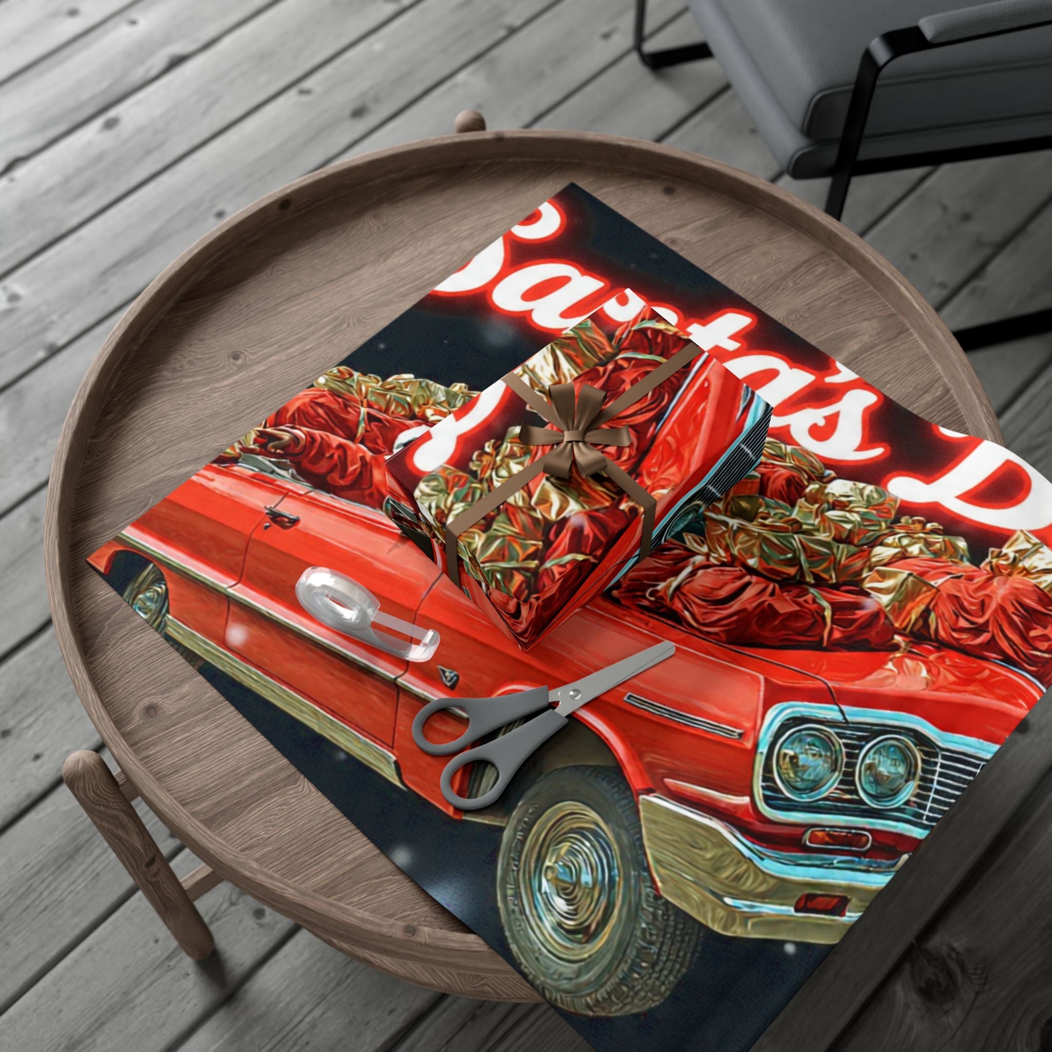 Vintage Santa's Bag Gift Wrap Papers, Holiday Wrapping Paper, Christmas Gift Wrap, Festive Gift Wrap, Retro Santa Paper