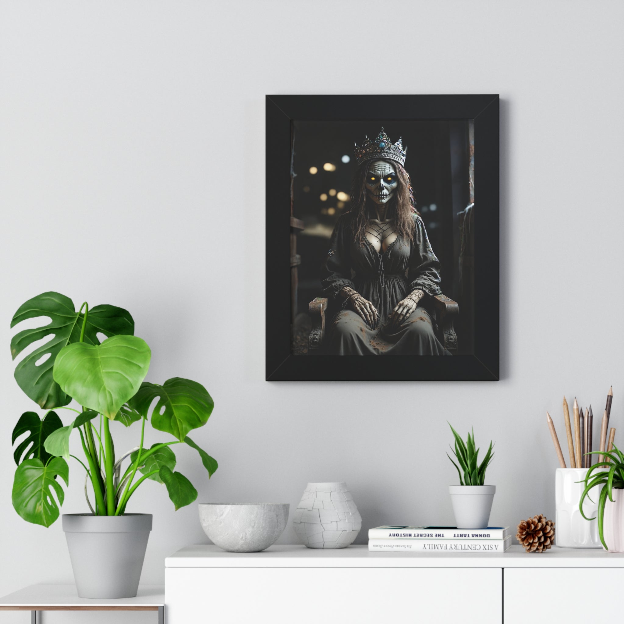 Eerie Framed Vertical Poster - Gothic Decor, Halloween Wall Art, Horror Artwork, Unique Home Decor, Spooky Gift