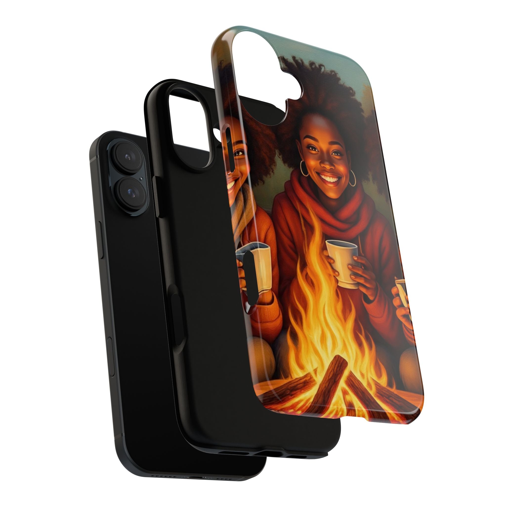 Cozy Phone Case for Campfire Lovers, Tough Cases with Inspirational Design, Perfect Gift for Friends, Birthday Present, Nature Vibe