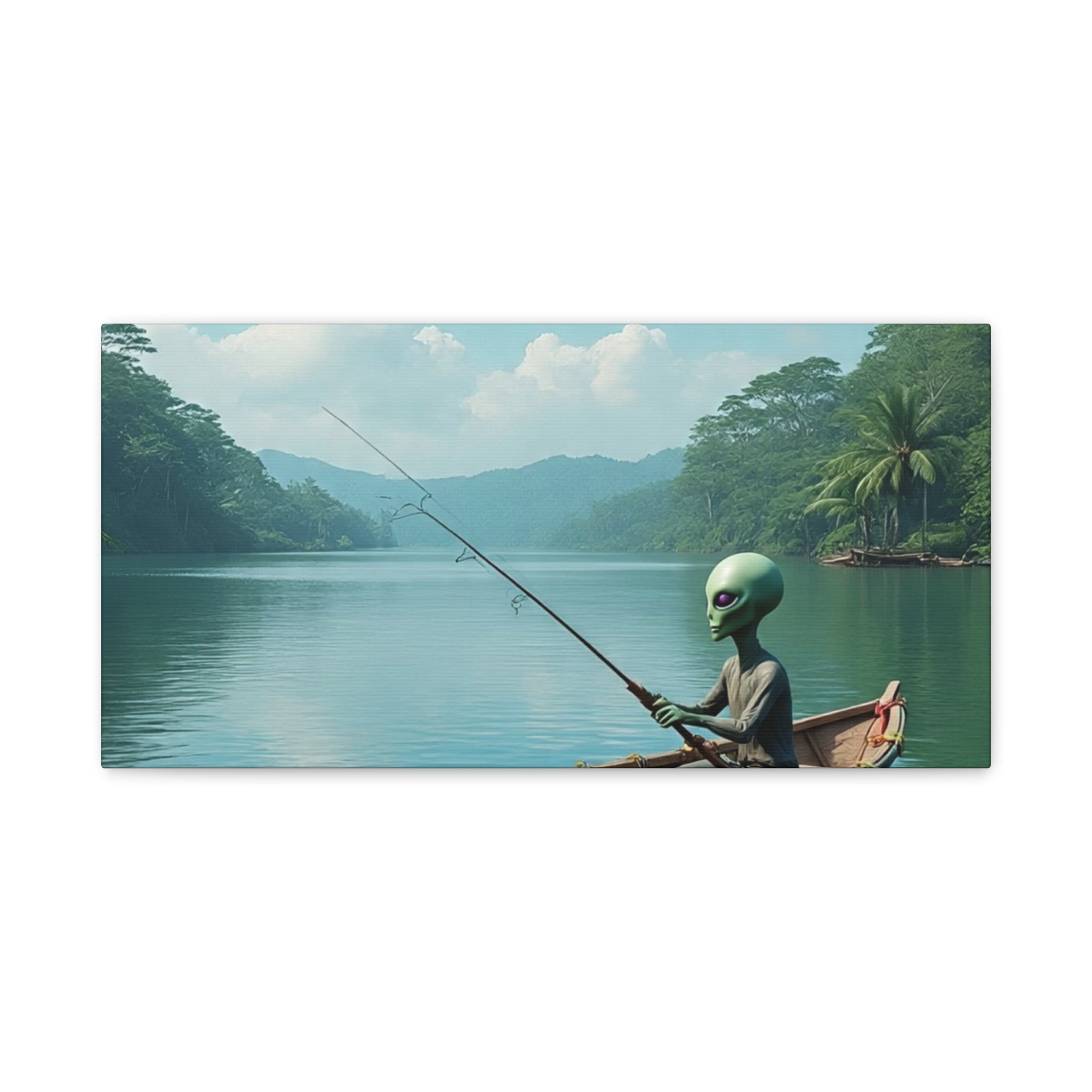 Alien Fishing Canvas Art