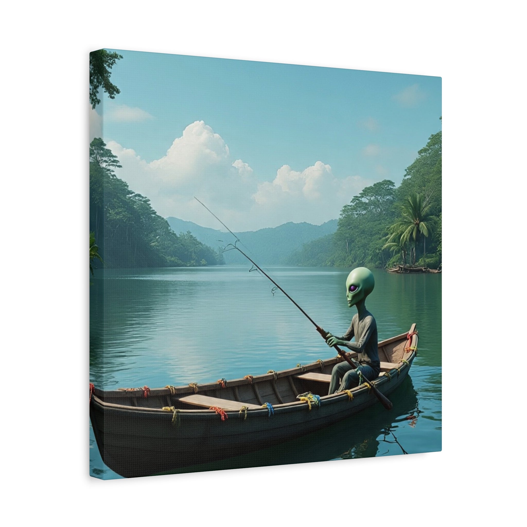 Alien Fishing Canvas Art