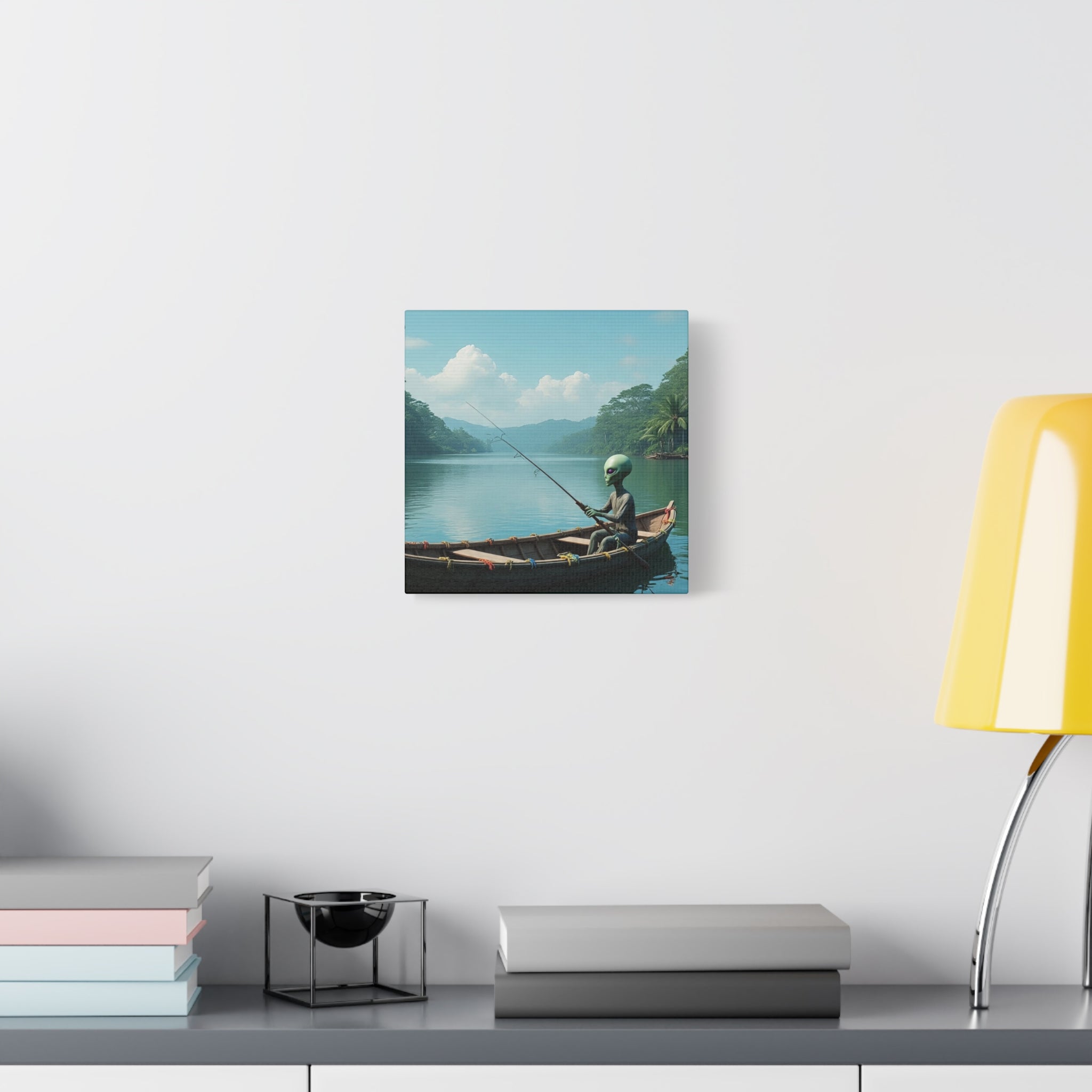 Alien Fishing Canvas Art