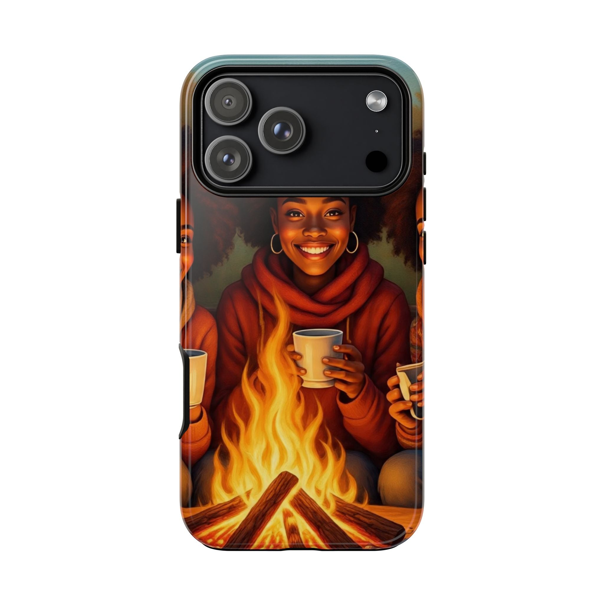 Cozy Phone Case for Campfire Lovers, Tough Cases with Inspirational Design, Perfect Gift for Friends, Birthday Present, Nature Vibe