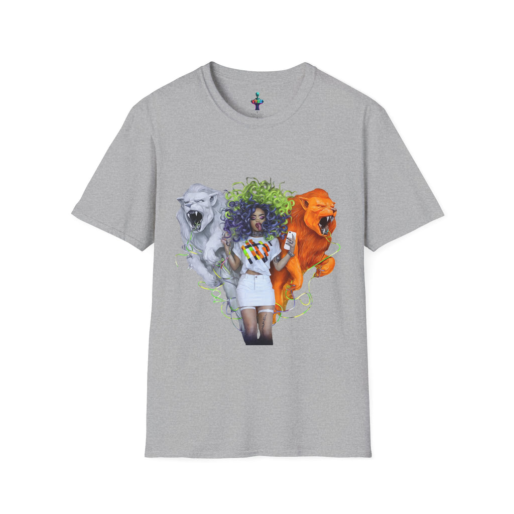 Lion Heart Unisex Softstyle T-Shirt | Trendy Graphic Tee for Animal Lovers, Unique Gift for Birthdays, Casual Wear, Pride Events