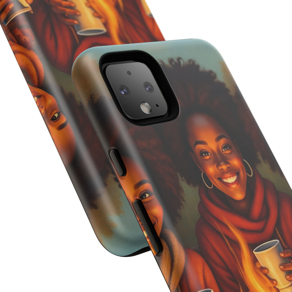 Cozy Phone Case for Campfire Lovers, Tough Cases with Inspirational Design, Perfect Gift for Friends, Birthday Present, Nature Vibe