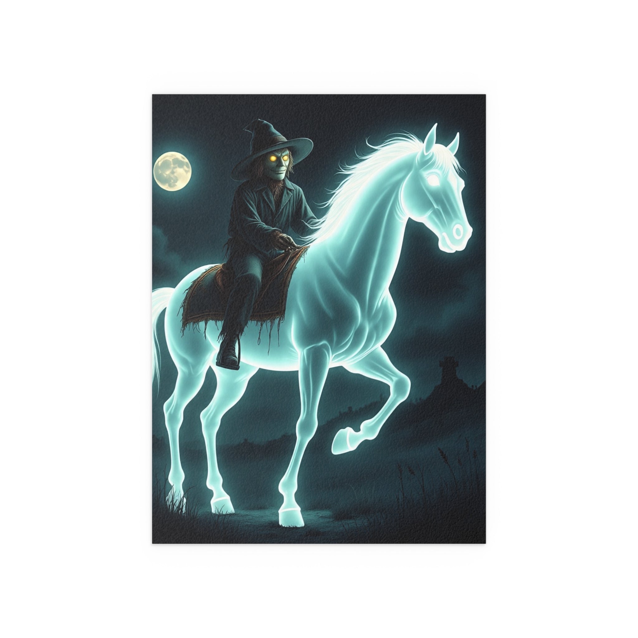 Mystical Wizard Horse Silk Poster, Home Decor, Halloween Art, Wall Art, Gift for Horse Lovers, Indoor and Outdoor Decoration