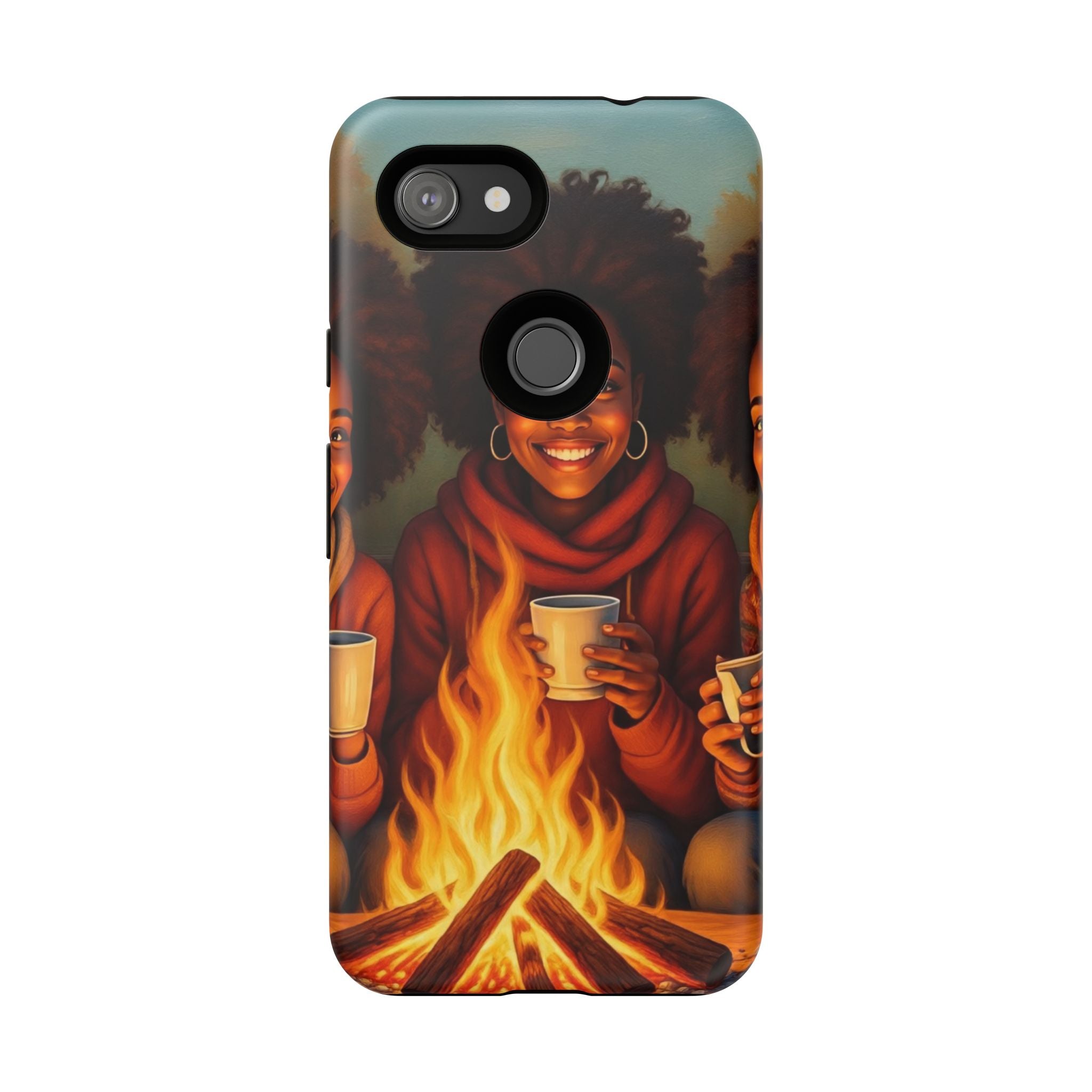 Cozy Phone Case for Campfire Lovers, Tough Cases with Inspirational Design, Perfect Gift for Friends, Birthday Present, Nature Vibe