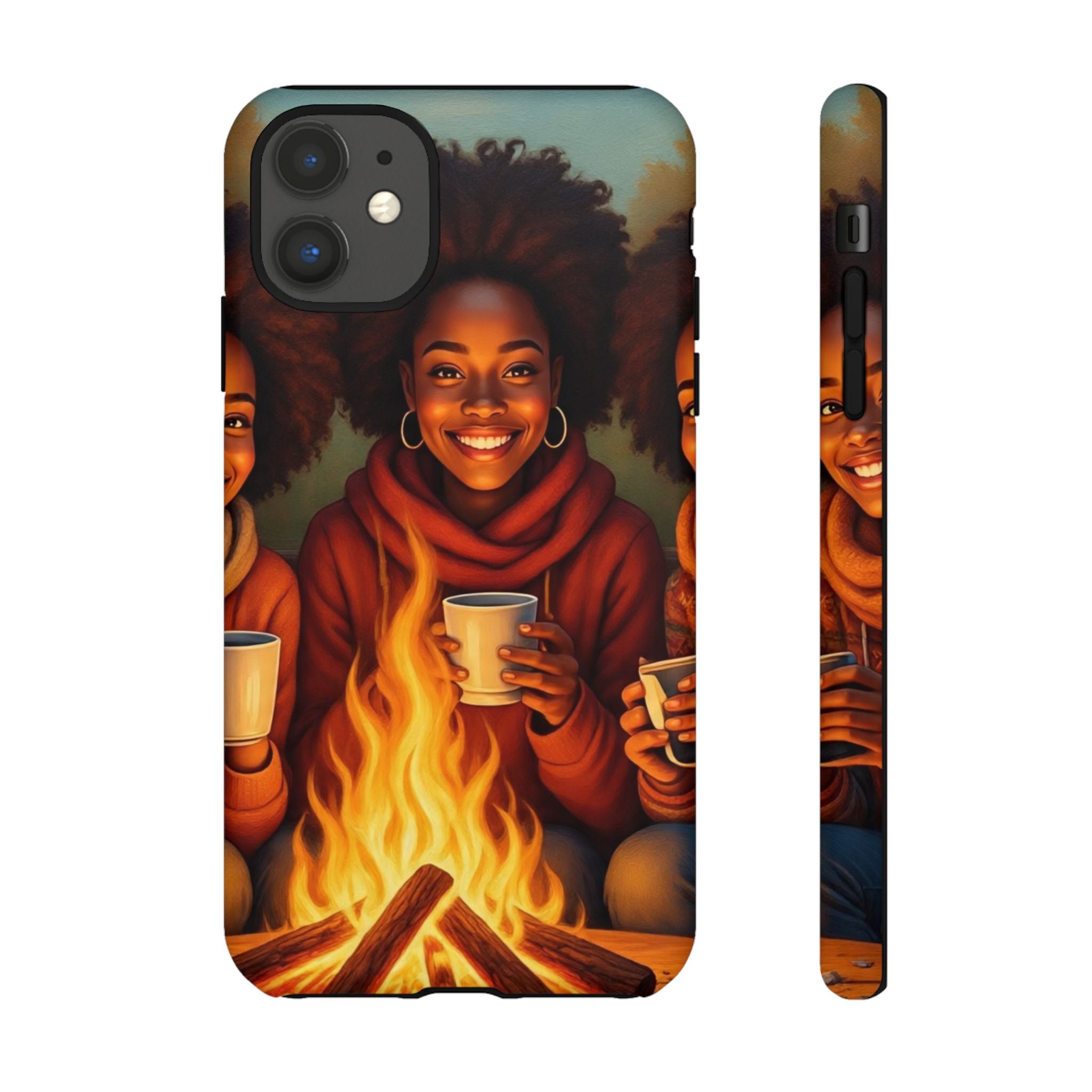 Cozy Phone Case for Campfire Lovers, Tough Cases with Inspirational Design, Perfect Gift for Friends, Birthday Present, Nature Vibe