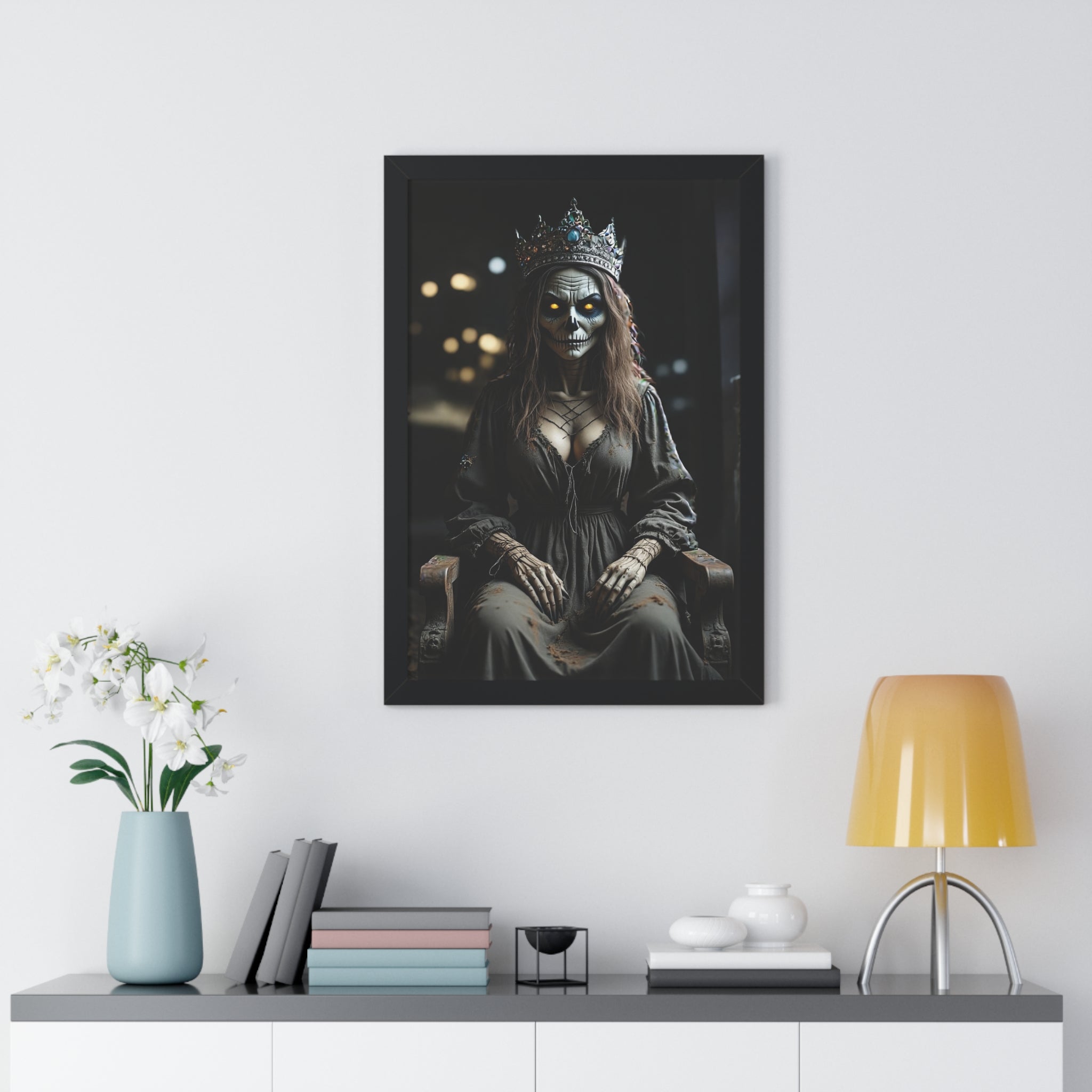 Eerie Framed Vertical Poster - Gothic Decor, Halloween Wall Art, Horror Artwork, Unique Home Decor, Spooky Gift