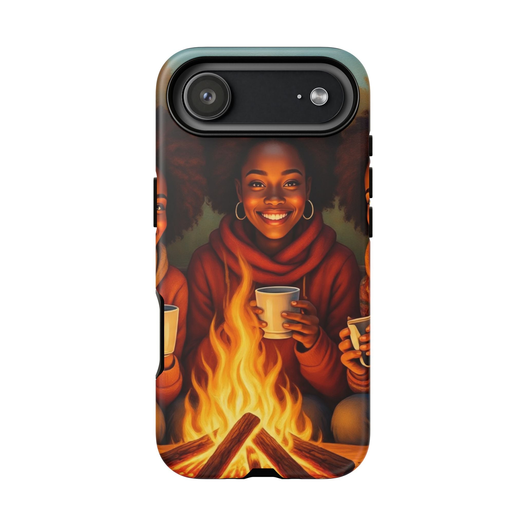 Cozy Phone Case for Campfire Lovers, Tough Cases with Inspirational Design, Perfect Gift for Friends, Birthday Present, Nature Vibe