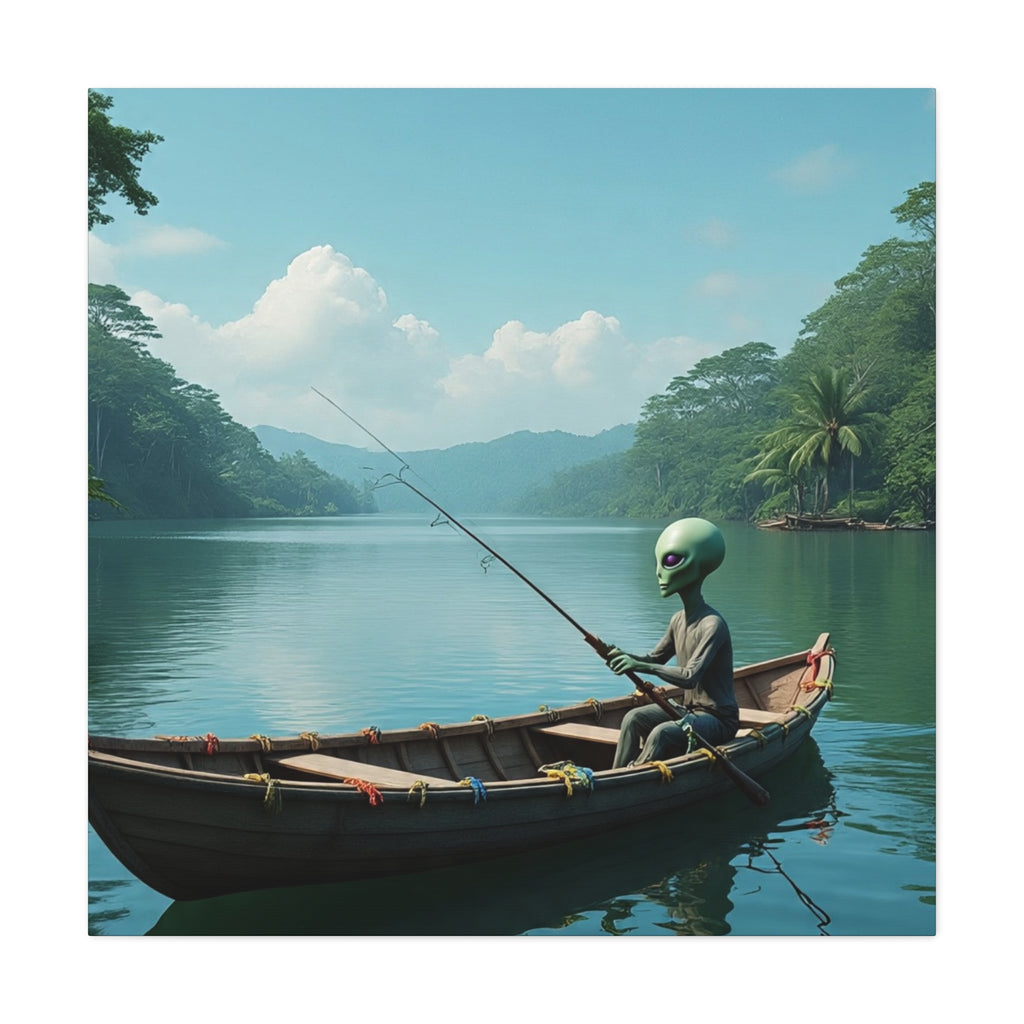 Alien Fishing Canvas Art