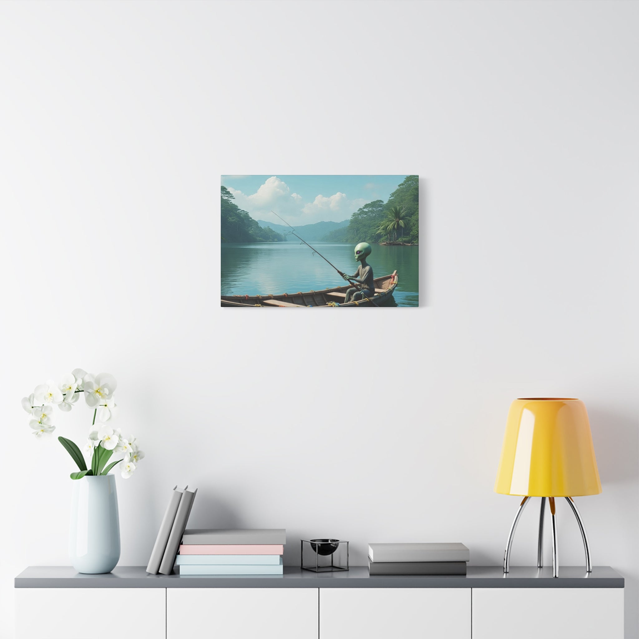 Alien Fishing Canvas Art
