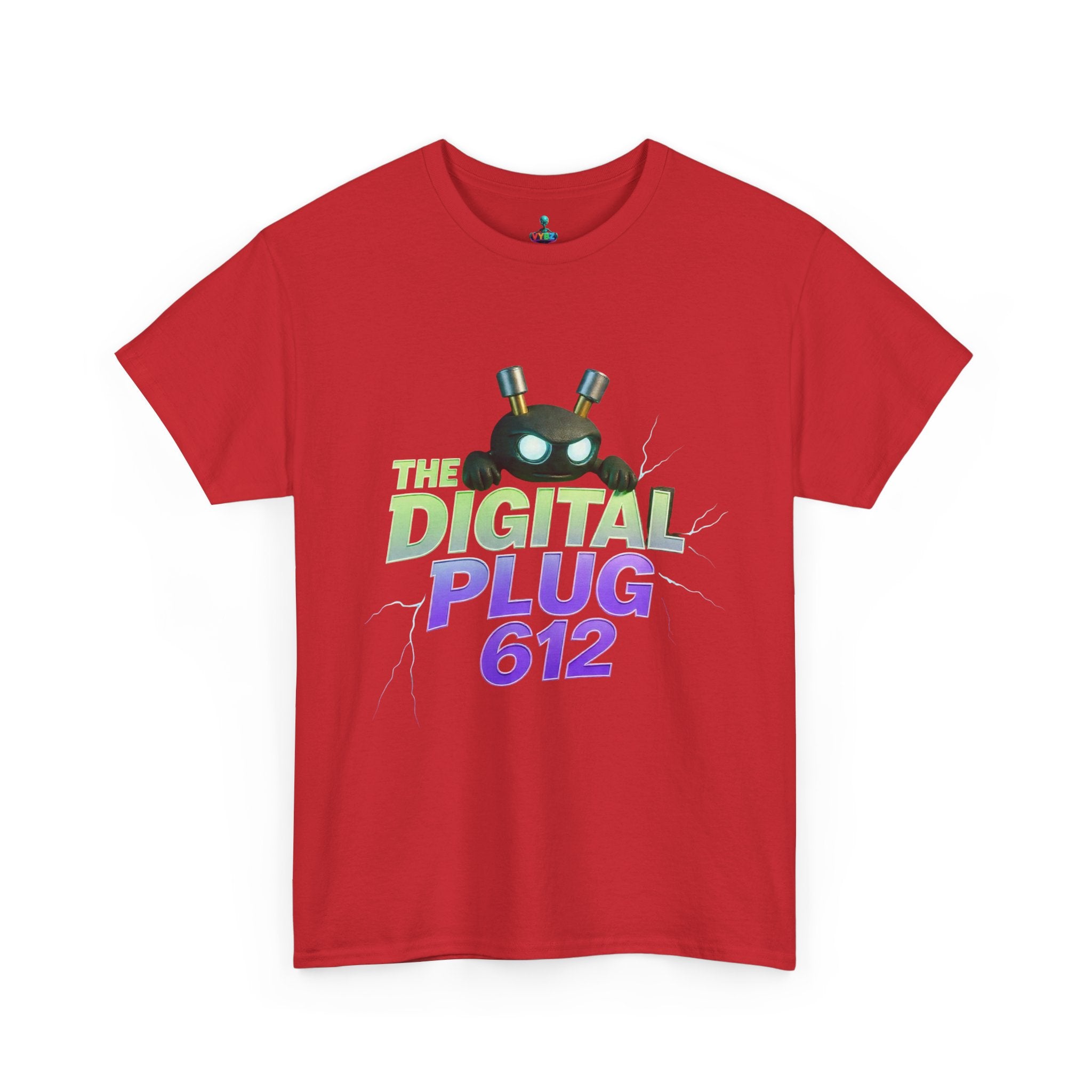 The Digital Plug 612 Tee — Retro Neon Tech Graphic T-Shirt