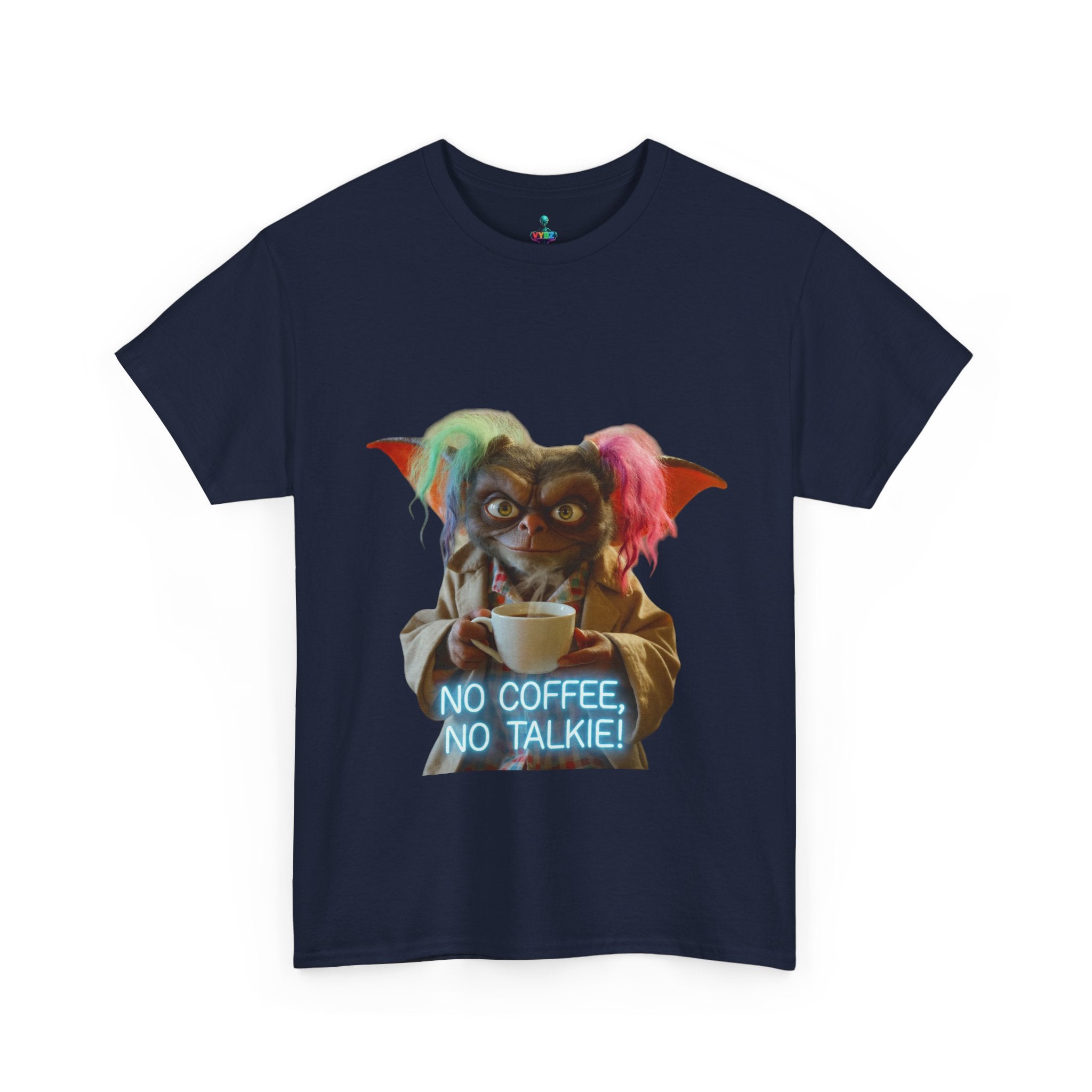 Coffee Monster Tee — “No Coffee, No Talkie” Graphic T-Shirt