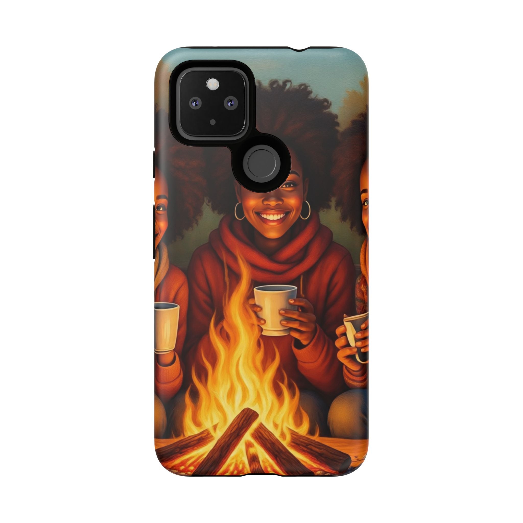 Cozy Phone Case for Campfire Lovers, Tough Cases with Inspirational Design, Perfect Gift for Friends, Birthday Present, Nature Vibe