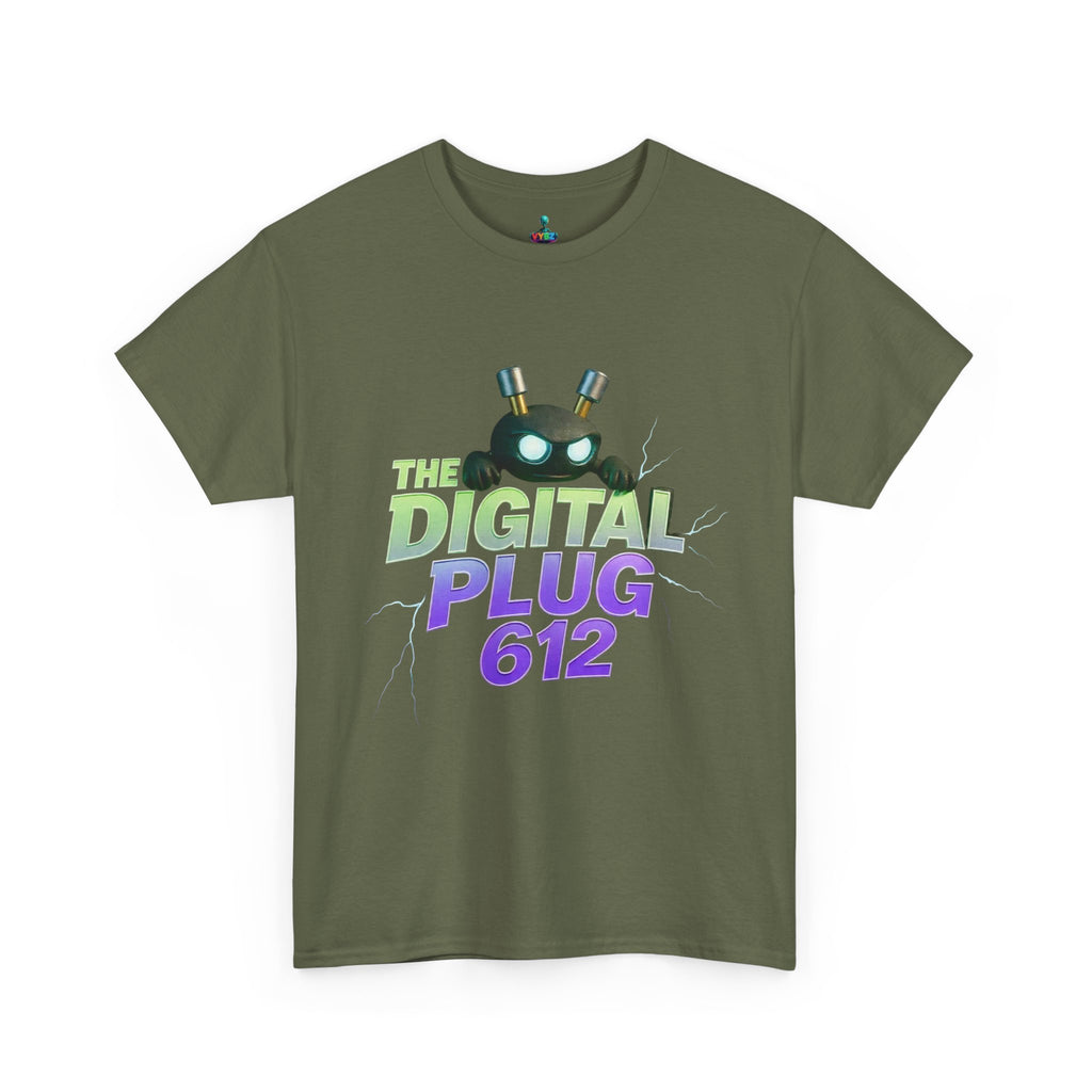 The Digital Plug 612 Tee — Retro Neon Tech Graphic T-Shirt