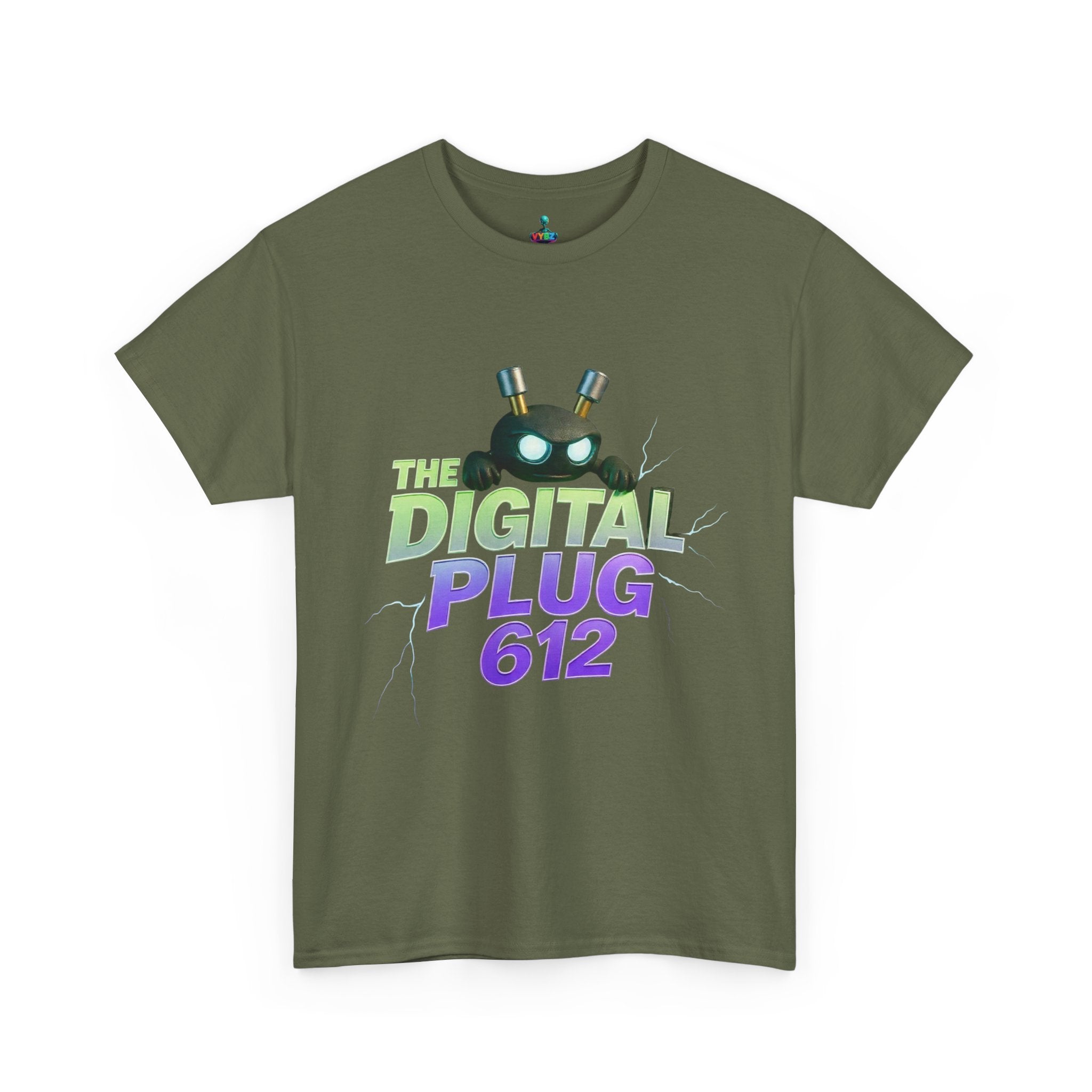 The Digital Plug 612 Tee — Retro Neon Tech Graphic T-Shirt